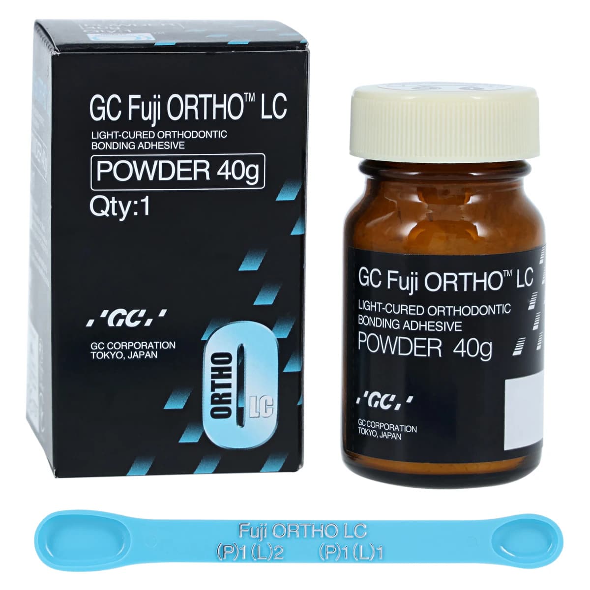 GC Fuji Ortho LC Light-Cure Resin-Reinforced Glass Ionomer Orthodontic Cement, Powder Refill, 40 g Bottle, 000029 - Fuji Ortho LC Orthodontic Cement, Powder Refill, 40 g, 1/Pk, 000029 - Image 1
