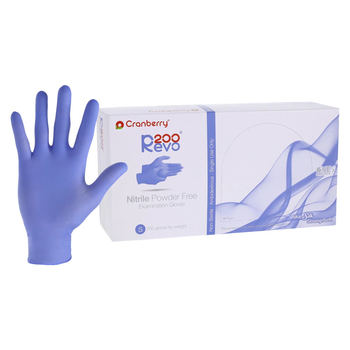 Cranberry Revo200 Nitrile Examination Gloves, Powder-Free, Latex-Free, Small, Dark Blue, 200/Box, CR3206 - Revo200 Nitrile Examination Gloves, Powder-Free, Small, 200/Box, CR3206 - Image 1