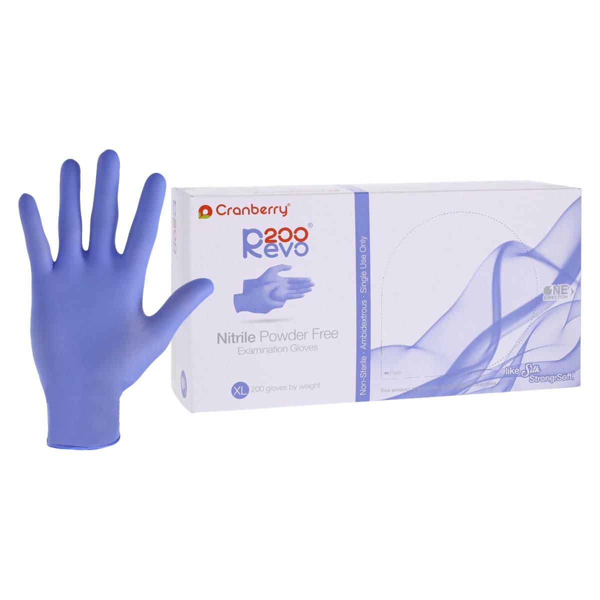 Cranberry Revo200 Nitrile Examination Gloves, Powder-Free, Latex-Free, Extra Large, Dark Blue, 200/Box, CR3209 thumbnail 2