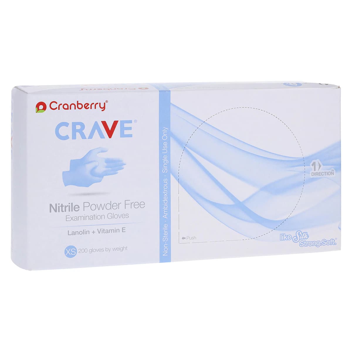 Crave Nitrile Powder-Free Exam Gloves, X-Small, Ice Blue, 200/Box, CR3555 thumbnail 5