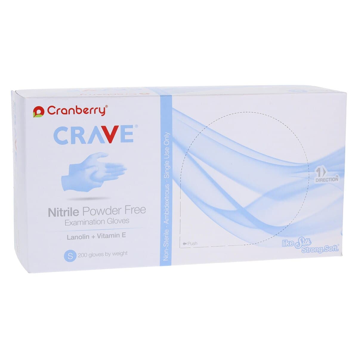 Crave Nitrile Examination Gloves, Powder-Free, Small, Ice Blue, 200/Box, CR3556 thumbnail 4