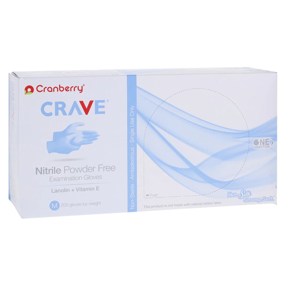 Crave Nitrile Powder-Free Exam Gloves, Medium, Ice Blue, 200/Box, CR3557 thumbnail 4