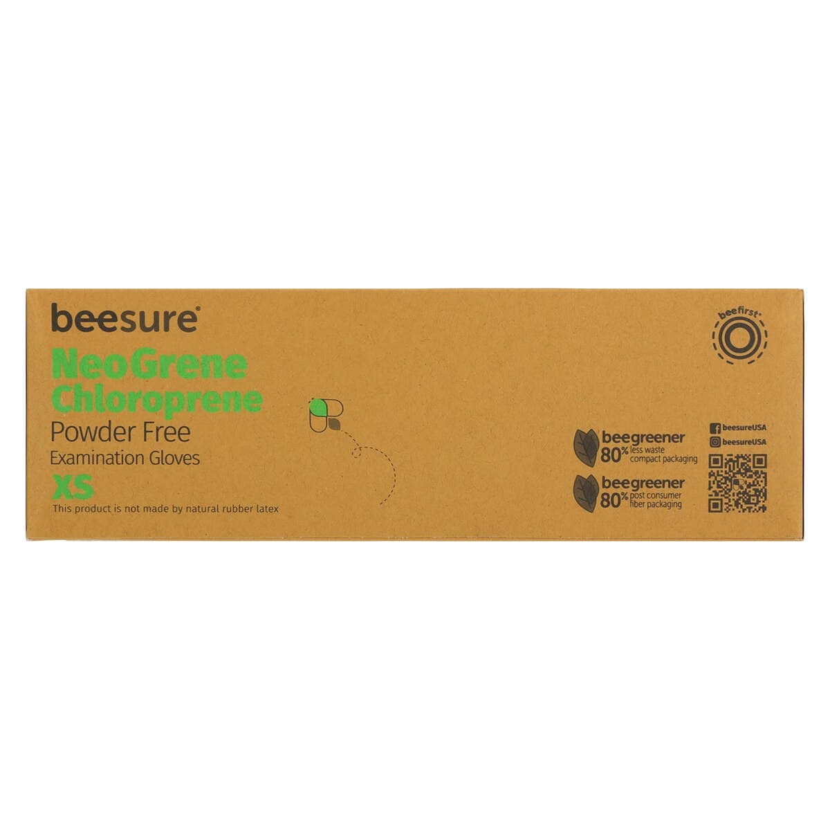 BeeSure NeoGrene Chloroprene Powder-Free Exam Gloves, X-Small, Green, 200/Box, BE1185 thumbnail 7