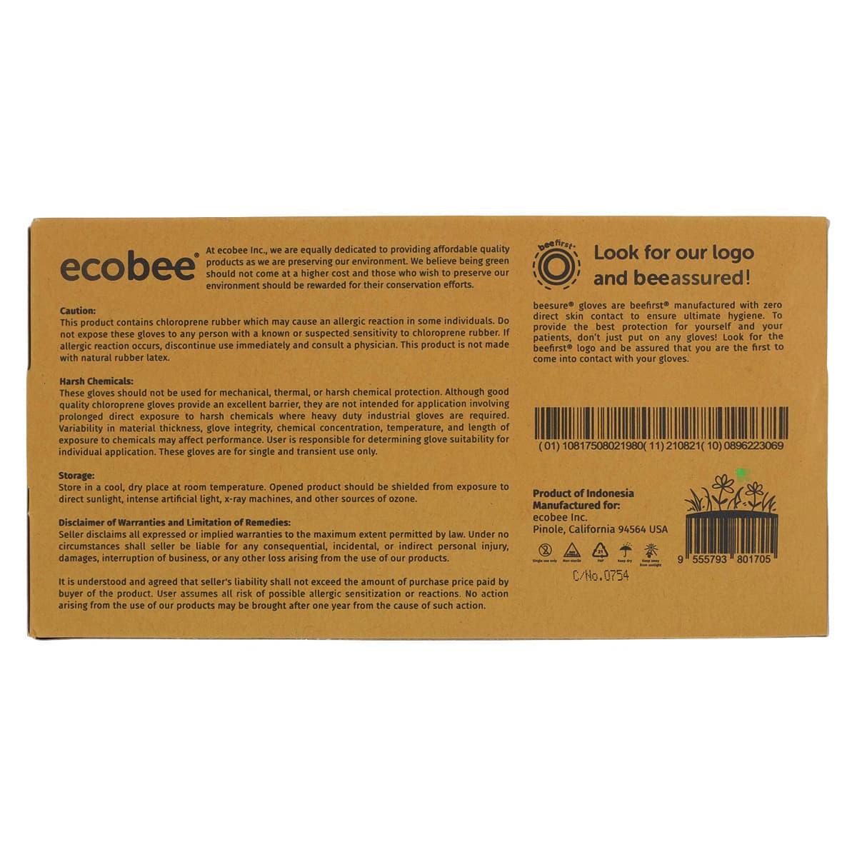 BeeSure NeoGrene Chloroprene Powder-Free Exam Gloves, Medium, Green, 200/Box, BE1187 thumbnail 9