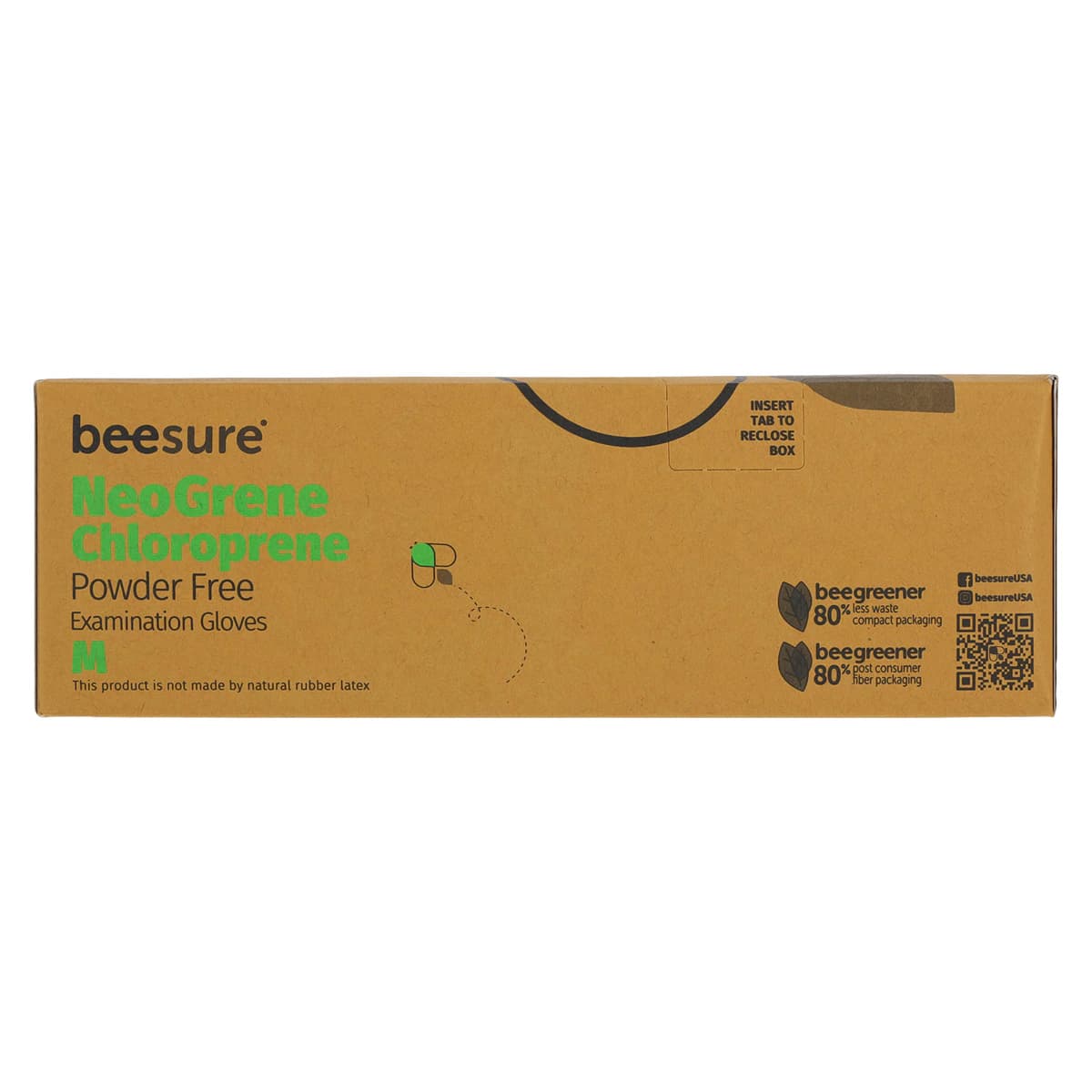 BeeSure NeoGrene Chloroprene Powder-Free Exam Gloves, Medium, Green, 200/Box, BE1187 thumbnail 6