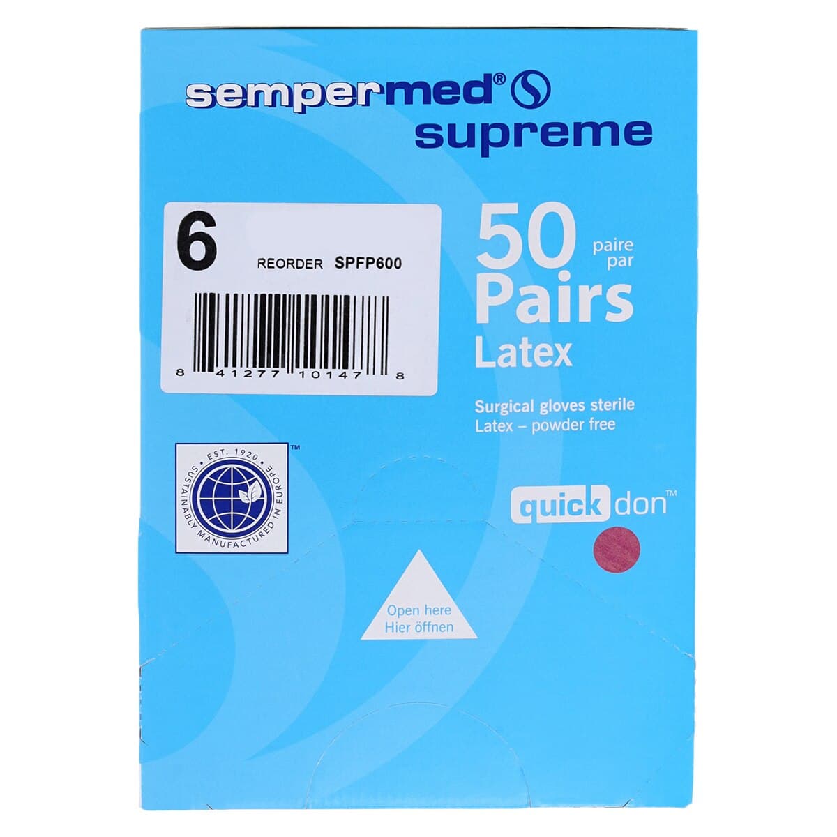 Sempermed Supreme Latex Surgical Gloves, Powder Free, Sterile, Size 6, 50 Pair/Box, SPF600 thumbnail 3