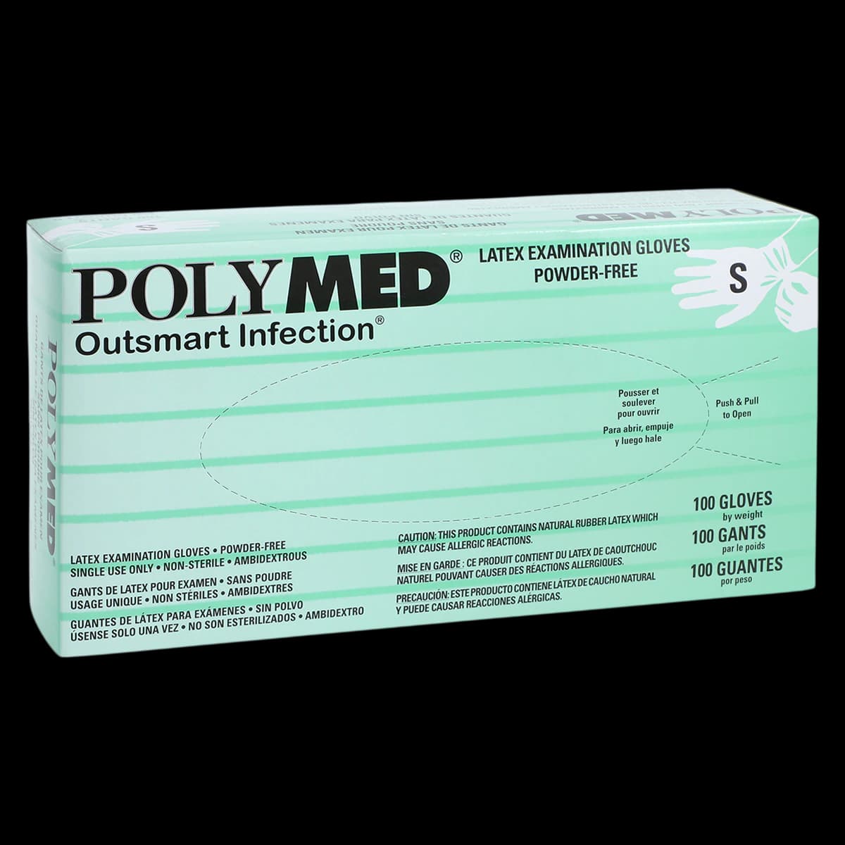 Sempermed Polymed Powder-Free Latex Exam Gloves, Small, Natural White, 100/Bx, PM102 - Sempermed - Polymed Latex PF Gloves 100/Bx S - Image 1