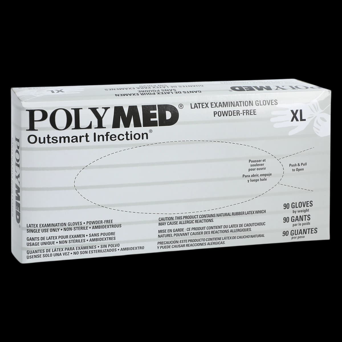 Ventyv Polymed Powder-Free Latex Exam Gloves, X-Large, Natural White, 90/Bx, PM105 - Sempermed - Polymed Latex PF Gloves 90/Bx XL - Image 1