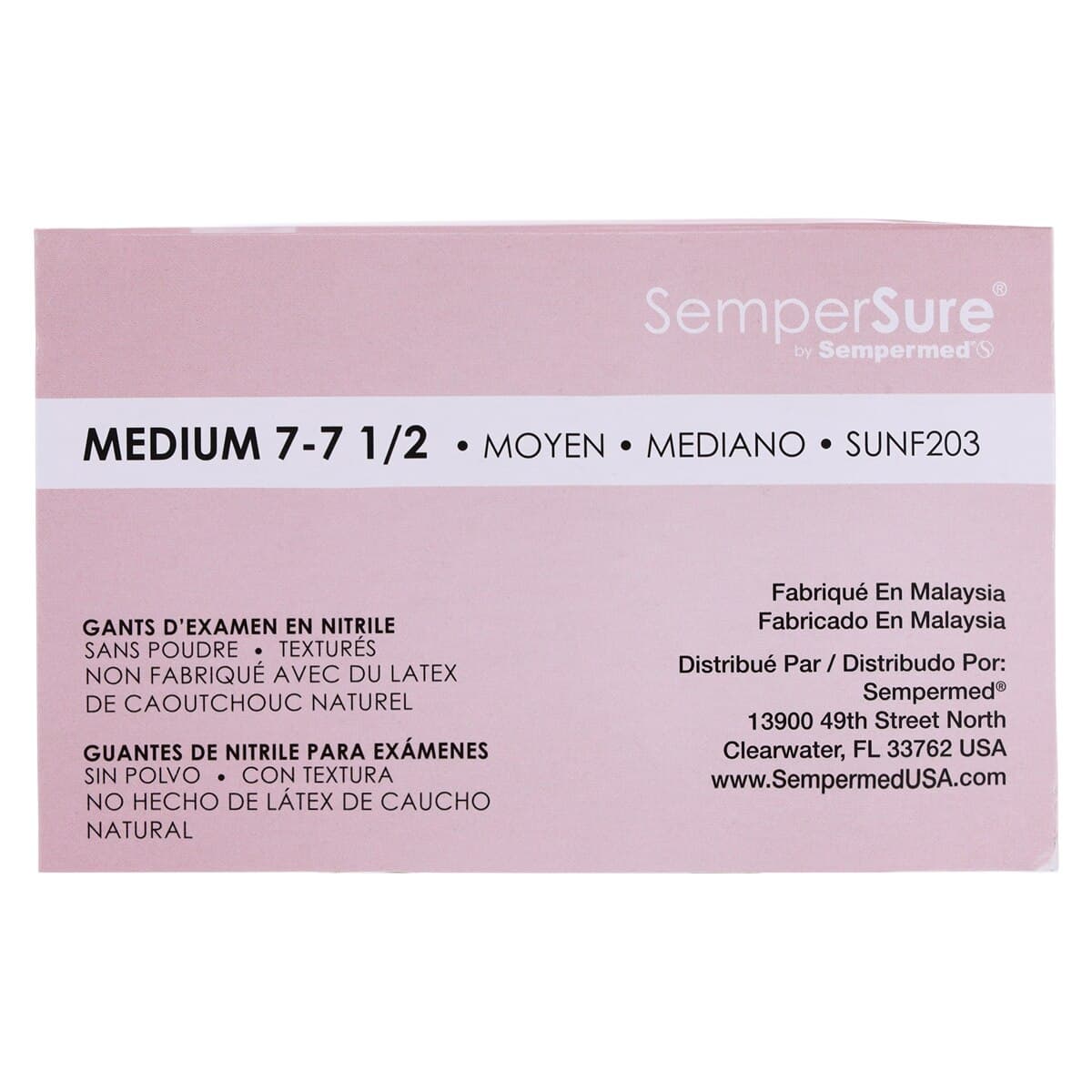 SemperSure™ Nitrile Exam Gloves, Powder-Free, Non-Sterile, Medium, Violet, 200/Box thumbnail 8