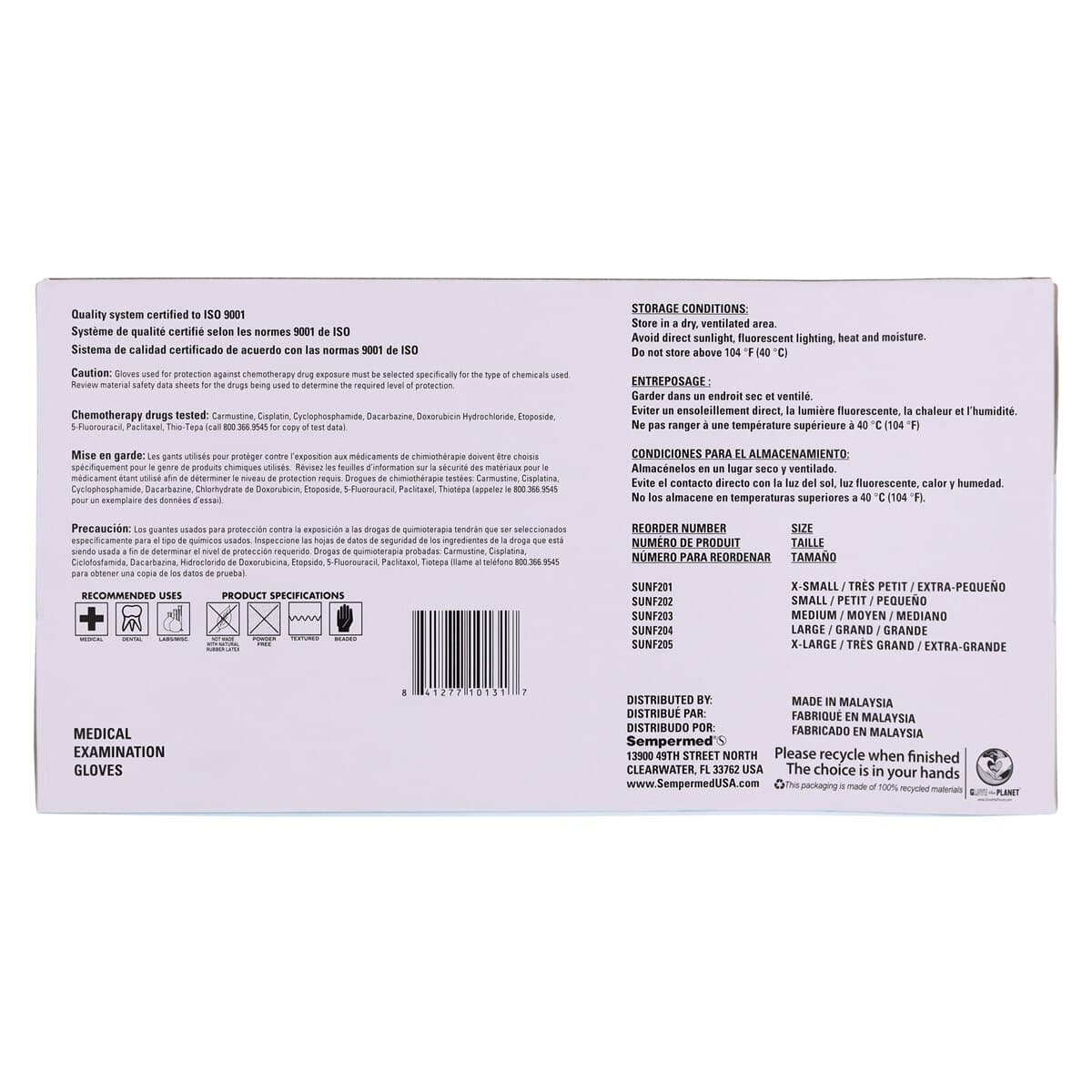 SemperSure Nitrile Exam Gloves, Powder Free, Textured, Non-Sterile, Large, Cobalt Blue, 200/Box thumbnail 9