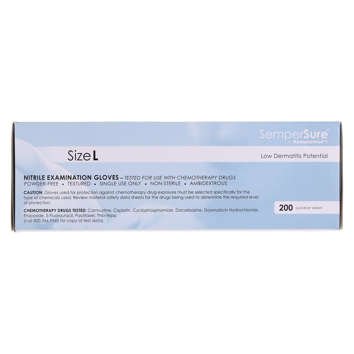 SemperSure Nitrile Exam Gloves, Powder Free, Textured, Non-Sterile, Large, Cobalt Blue, 200/Box thumbnail 6
