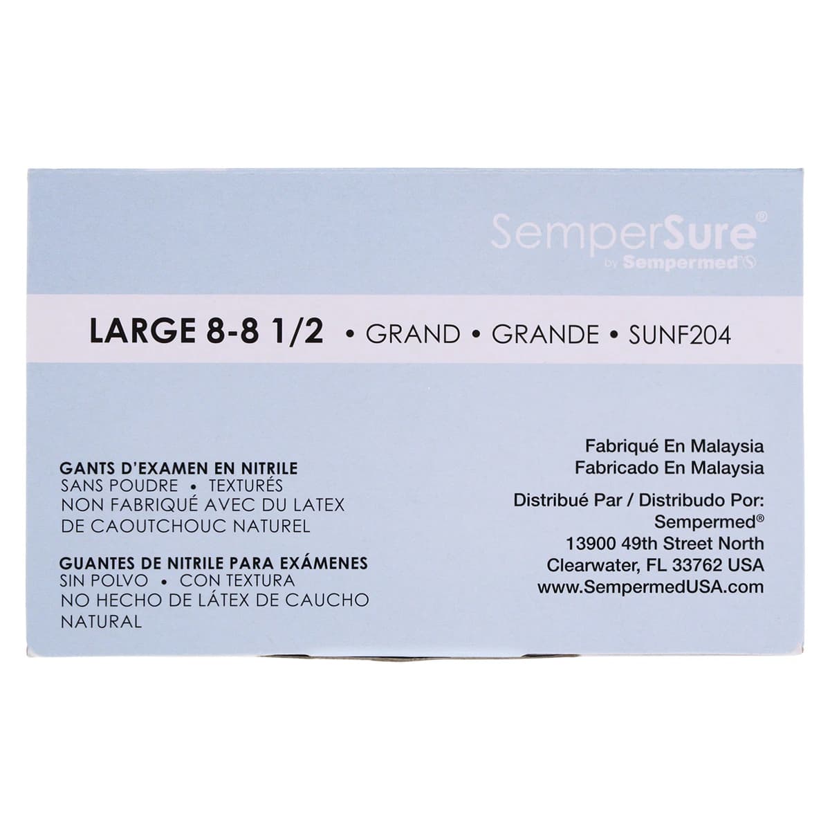SemperSure Nitrile Exam Gloves, Powder Free, Textured, Non-Sterile, Large, Cobalt Blue, 200/Box thumbnail 8