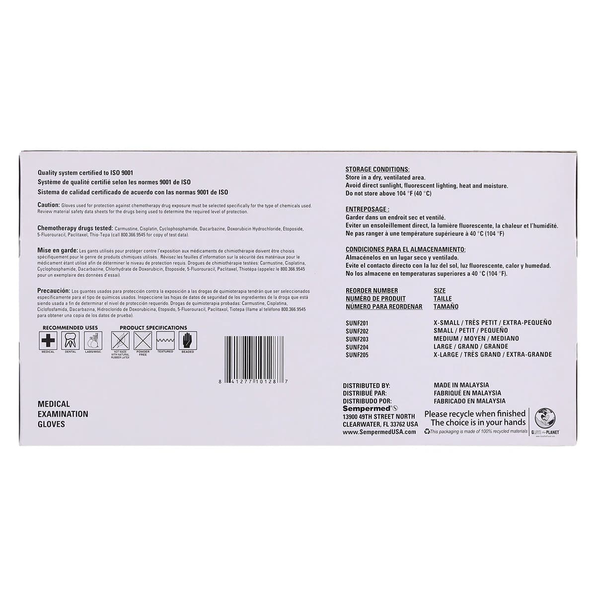 SemperSure Tender Touch Nitrile Exam Gloves, Powder Free, Non-Sterile, X-Small, Violet, 200/Box thumbnail 9