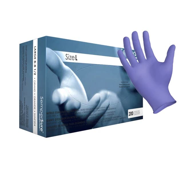 SemperSure Tender Touch Nitrile Exam Gloves, Powder Free, Non-Sterile, X-Small, Violet, 200/Box - SemperSure Tender Touch Nitrile Exam Gloves - Image 1