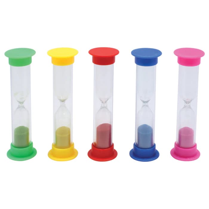 Sherman Specialty Sand Timer, 3 Minute, Assorted Colors, 3.5" High, 50/Box, S2728 - Sand Timer 3 Minute 50/Pack S2728 - Image 1
