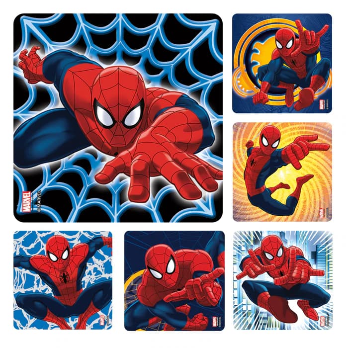 Spider-Man Assorted Stickers, 2.5" Square, 100/Roll, PS468 - Spider-Man Stickers 100/Roll - Image 1