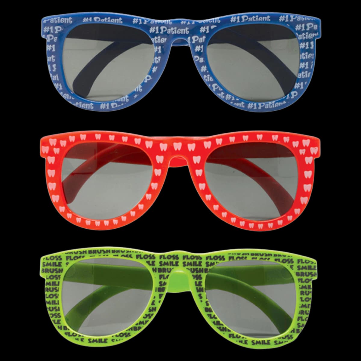 Sherman Specialty Toy Sunglasses, Dental Theme, Assorted Colors, 24/Pk, S71044 - Toy Sunglasses, Dental Assorted, 24/Pk - Image 1