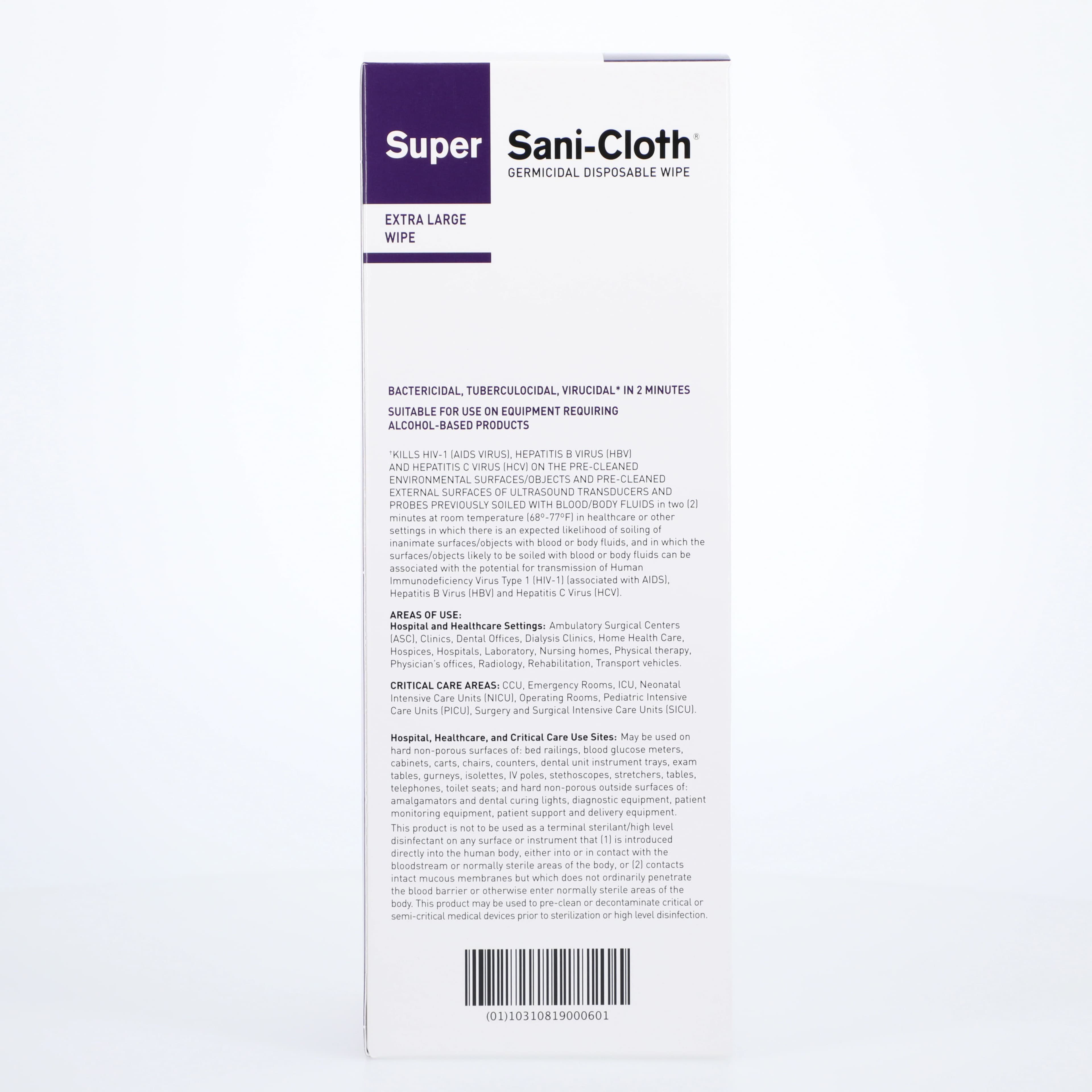 Super Sani-Cloth Germicidal Disposable Surface Wipes, X-Large, 11.5" x 11.75", Individual Packets, 50/Box, U87295 thumbnail 3