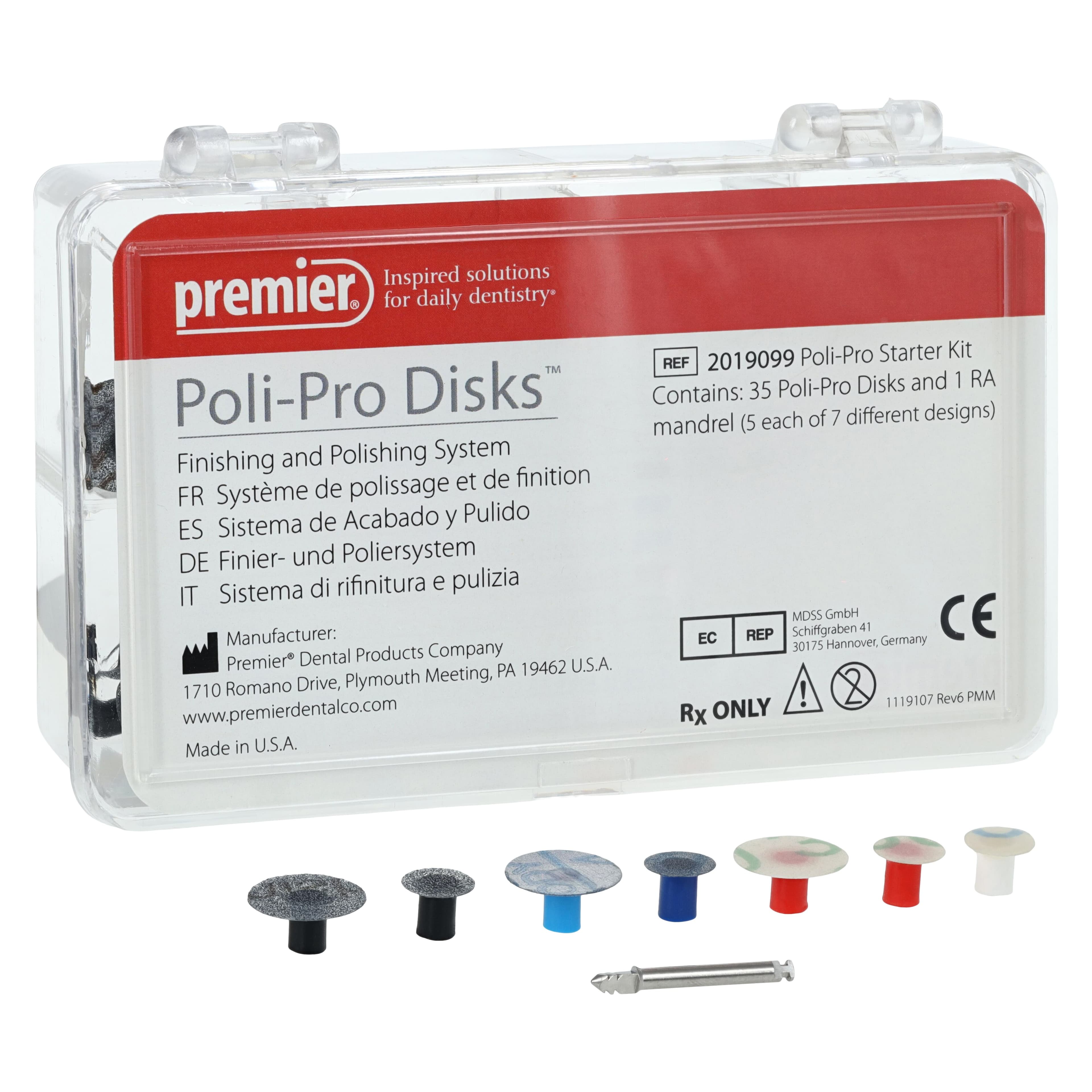 Poli-Pro Composite Polishing Starter Kit, 35 Assorted Disks & 1 RA Mandrel, 2019099 thumbnail 2