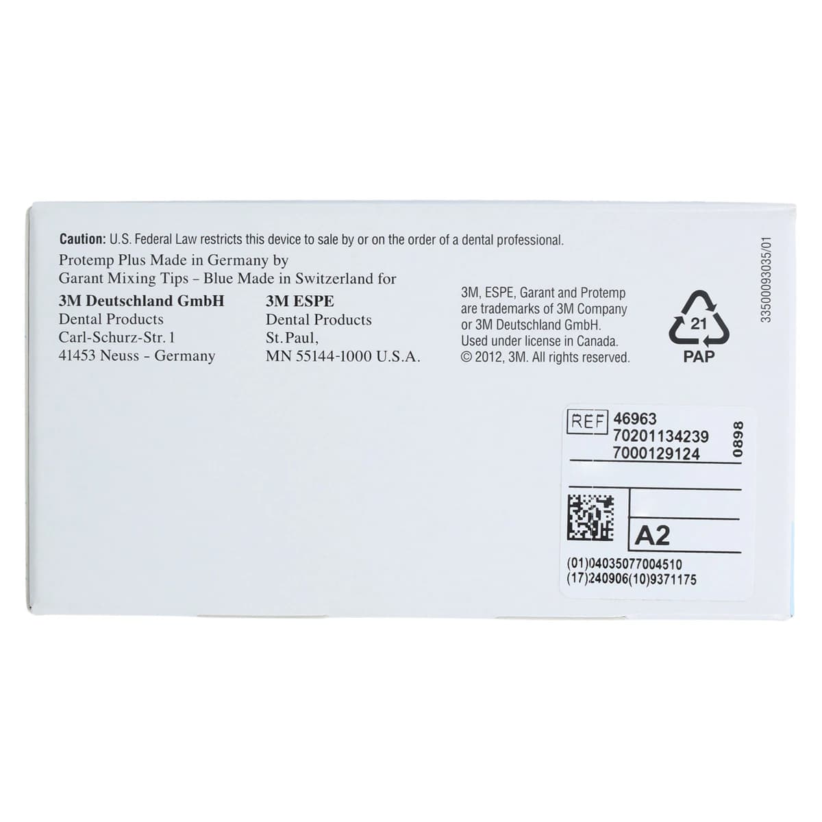 Protemp Plus Temporization Material Refill Cartridge, Shade A2, 50 ml (67 g), with 16 Blue Mixing Tips, 1/Pk, 46963 thumbnail 3