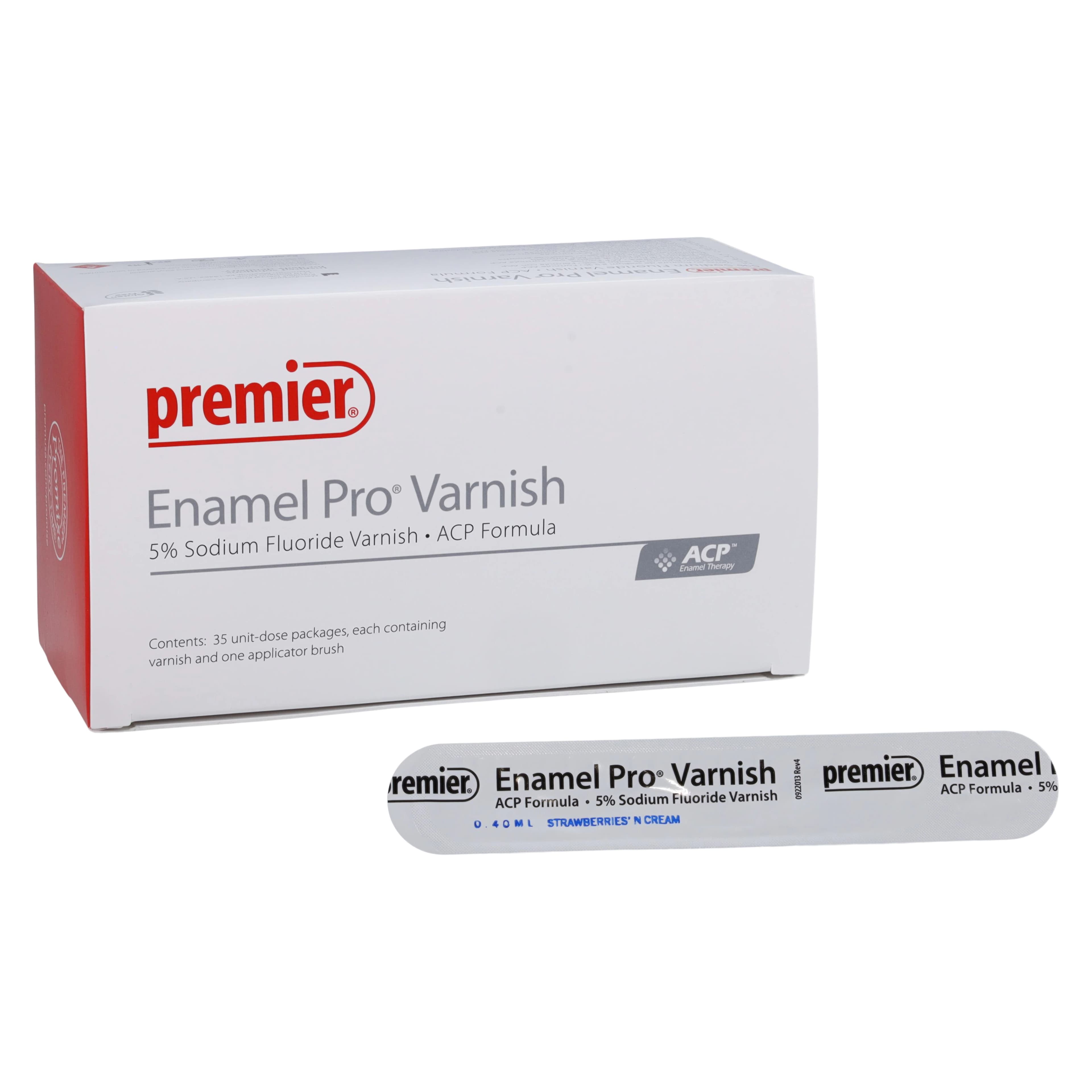 Enamel Pro Varnish, 5% Sodium Fluoride with ACP, Clear, Strawberries 'n Cream, 0.40 ml Unit Dose, 35/Pk, 9007540 - Enamel Pro Varnish Clear Strawberry .40ml 35Pk - Image 1
