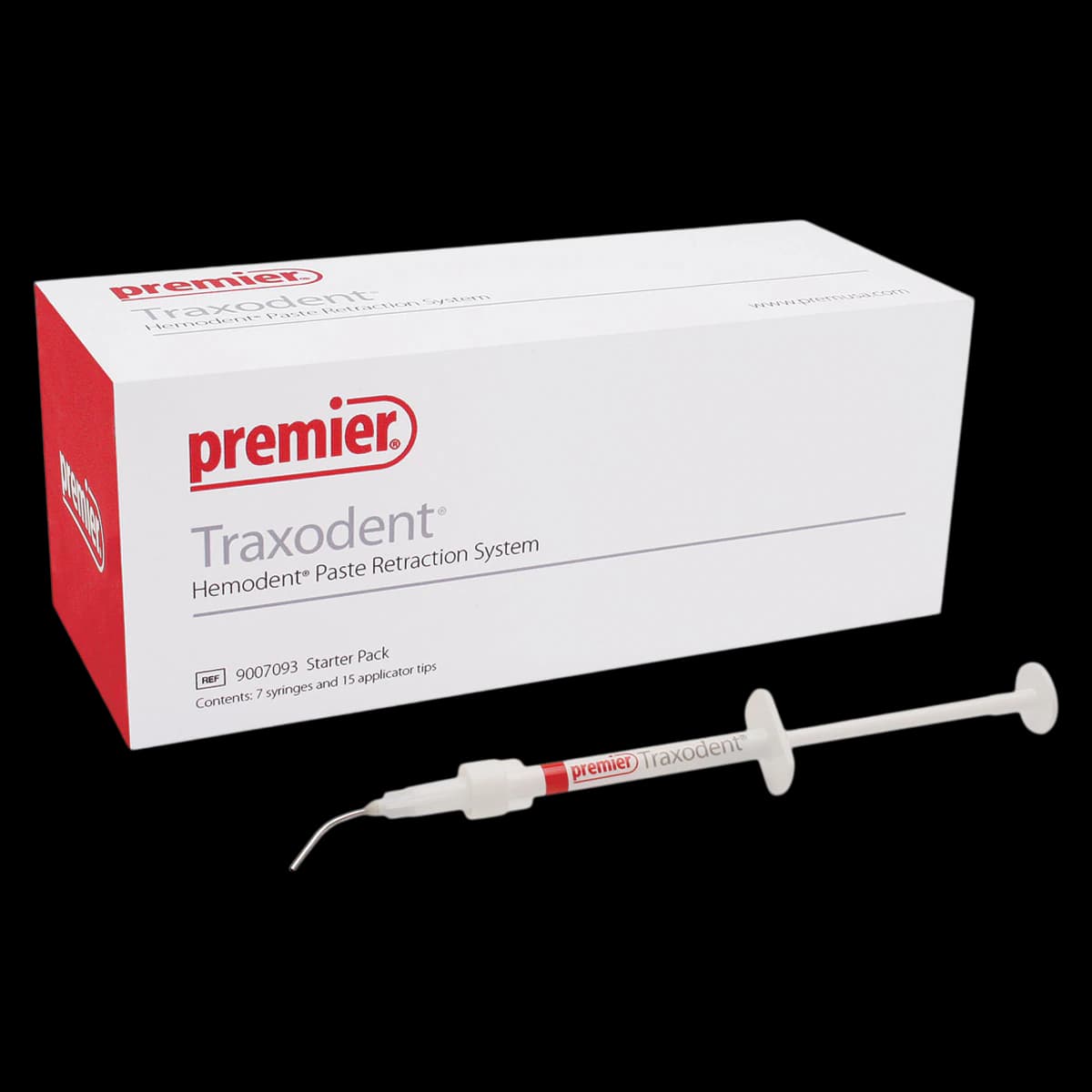 Traxodent Hemostatic Retraction Paste System, Starter Pack, 7 x 0.7g Syringes & 15 Bendable Tips, 15% Aluminum Chloride, 9007093 - Traxodent Hemostatic Retraction Paste System, Starter Pack, 7/Pk, 9007093 - Image 1