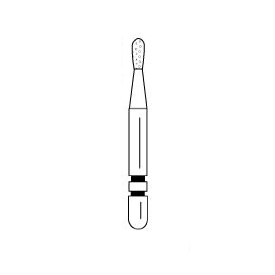 Two Striper® Diamond Bur, FG Long Shank, Pear/Round End, Coarse, Green, #L362.3, 1.3 mm Major/1.1 mm Minor Diameter, 3.0 mm Length, 5/Pkg - Two Striper® Diamond Burs – FG Long, 5/Pkg - Coarse, Green, Round End, # L362, 1.3 mm Major/1.1 mm Minor Diameter, 3.0 mm Length - Image 1