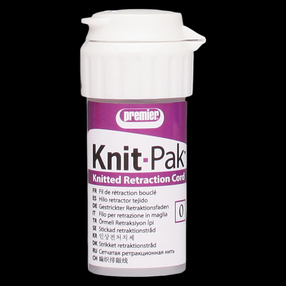 Knit-Pak Knitted Retraction Cord, Plain (Non-Impregnated), Size #0, Purple, 100", 1/Pk, 9007553 - Knit-Pak Knitted Retraction Cord, Plain, # 0, 100", Purple, 1/Pk, 9007553 - Image 1