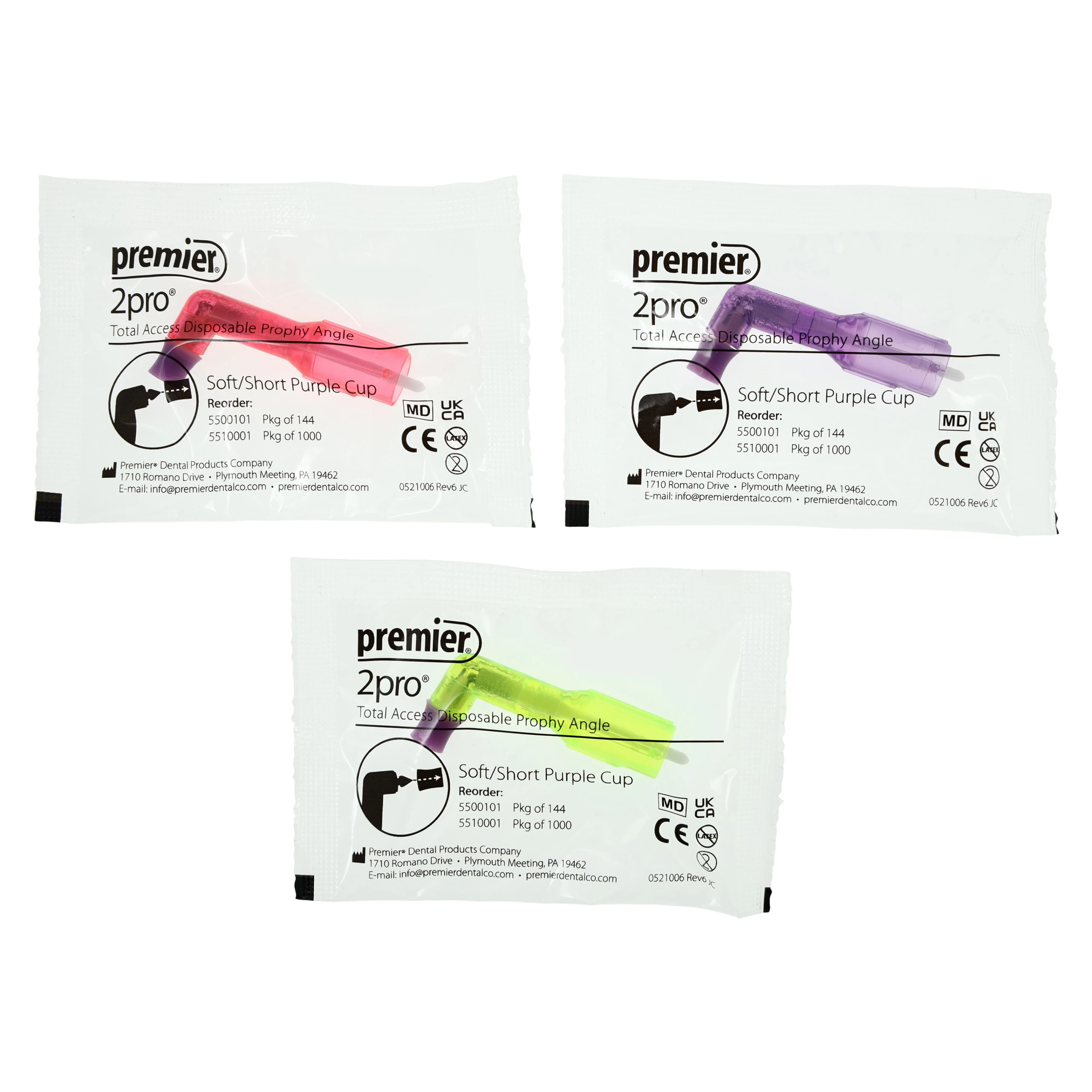 2Pro Total Access Disposable Prophy Angle, Soft/Short Cup, Purple, 1000/Pk, 5510001 - 2Pro Disposable Prophy Angle Soft Short Purple 1000Pk - Image 1