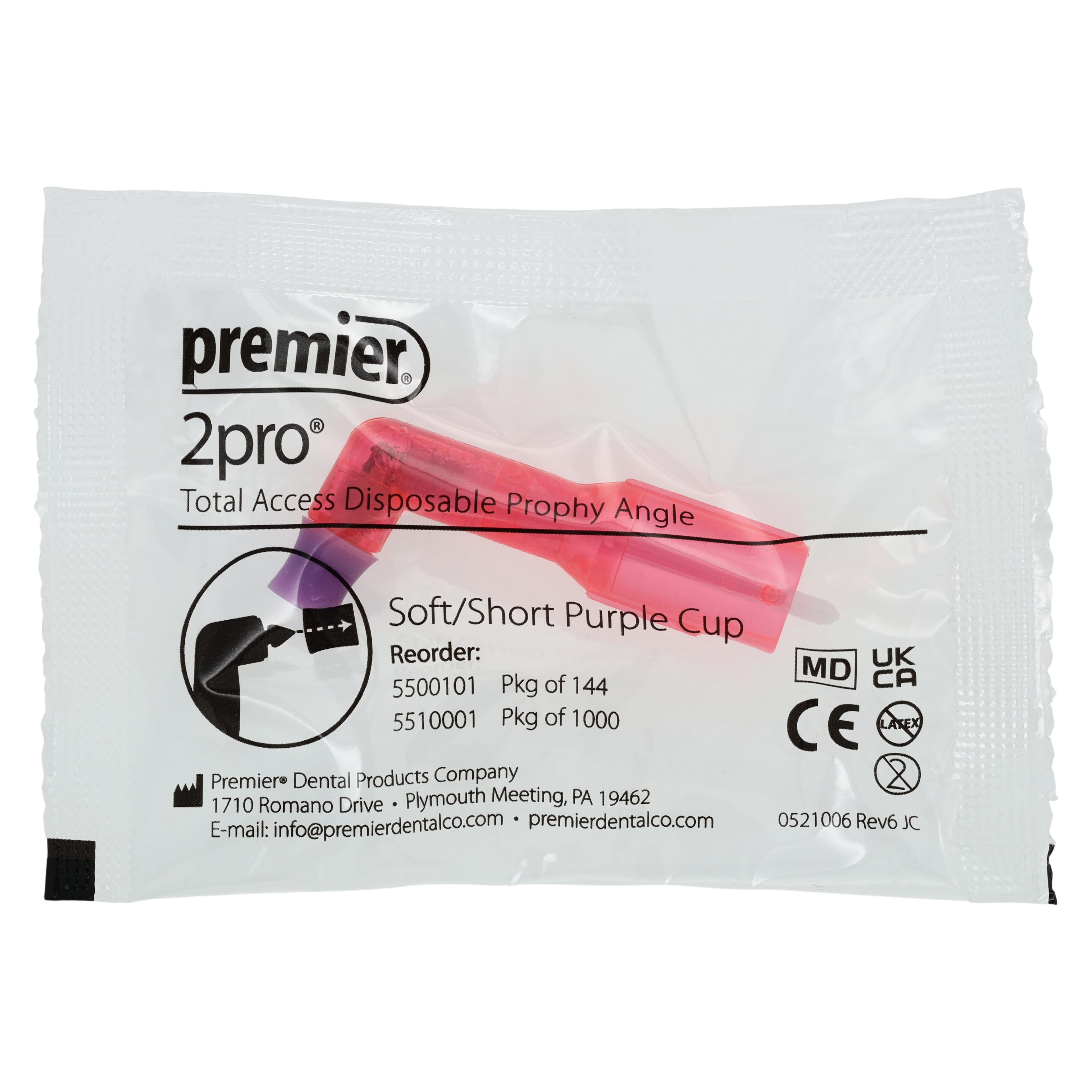 2Pro Total Access Disposable Prophy Angle, Soft/Short Cup, Purple, 1000/Pk, 5510001 thumbnail 3
