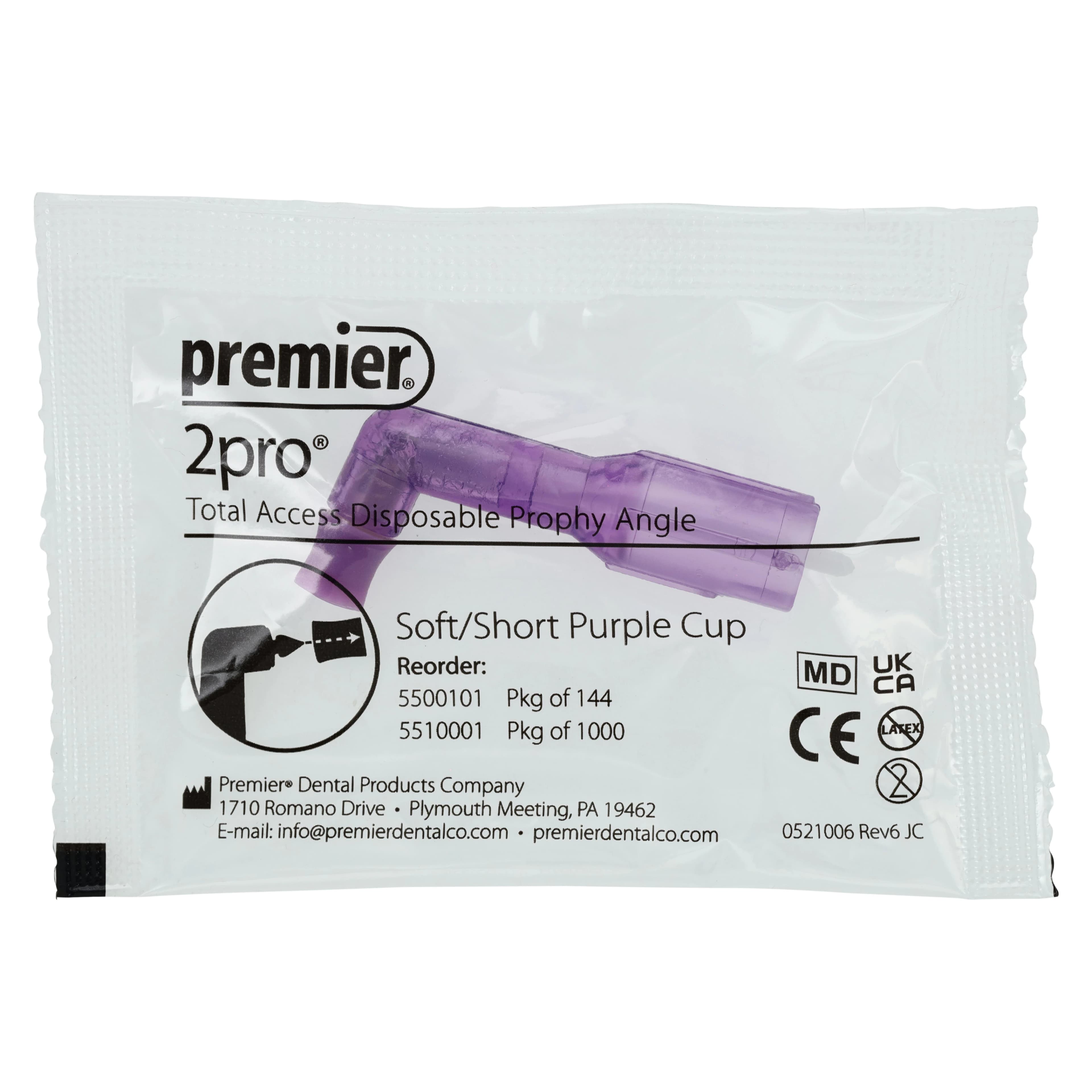 2Pro Total Access Disposable Prophy Angle, Soft/Short Cup, Purple, 1000/Pk, 5510001 thumbnail 4