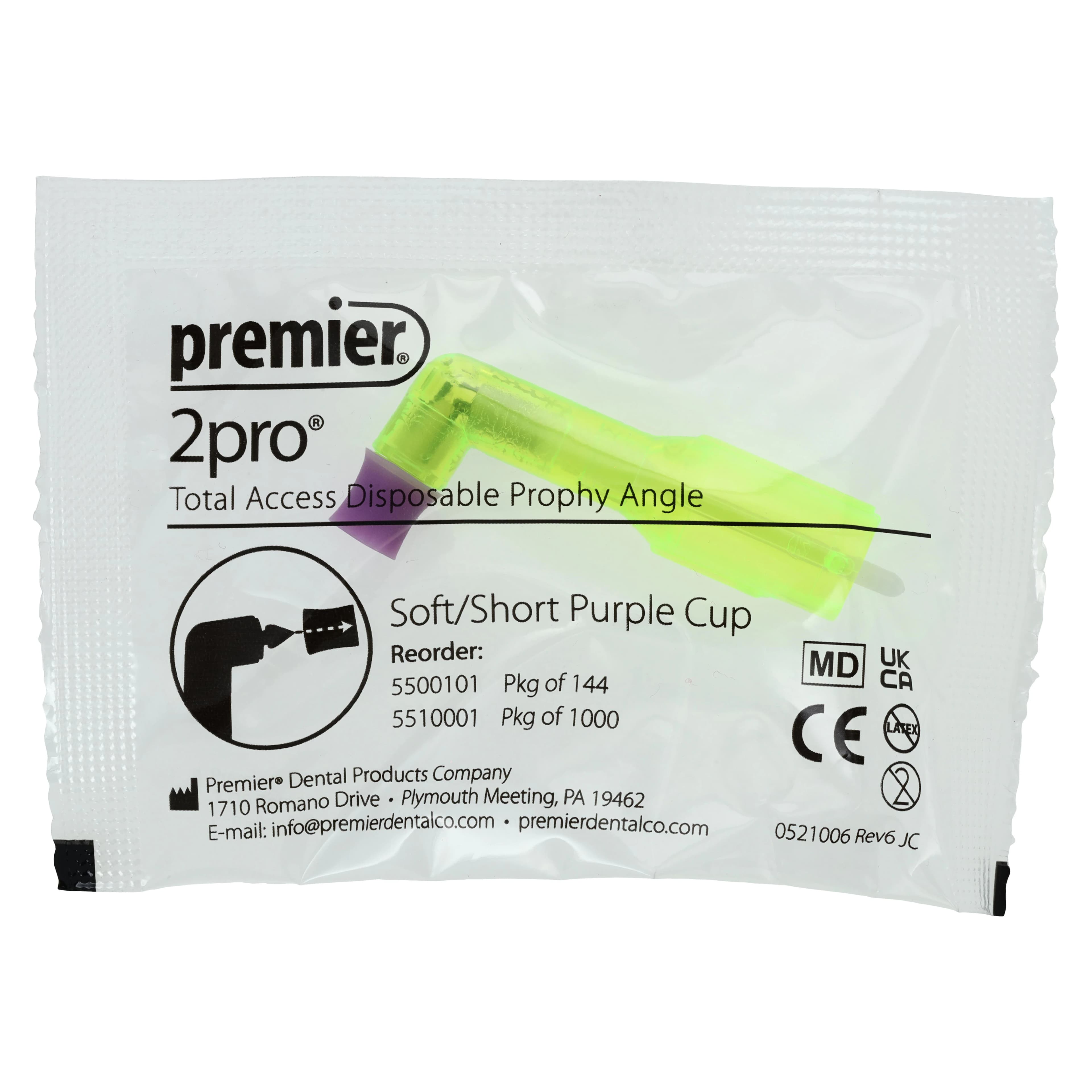 2Pro Total Access Disposable Prophy Angle, Soft/Short Cup, Purple, 1000/Pk, 5510001 thumbnail 5