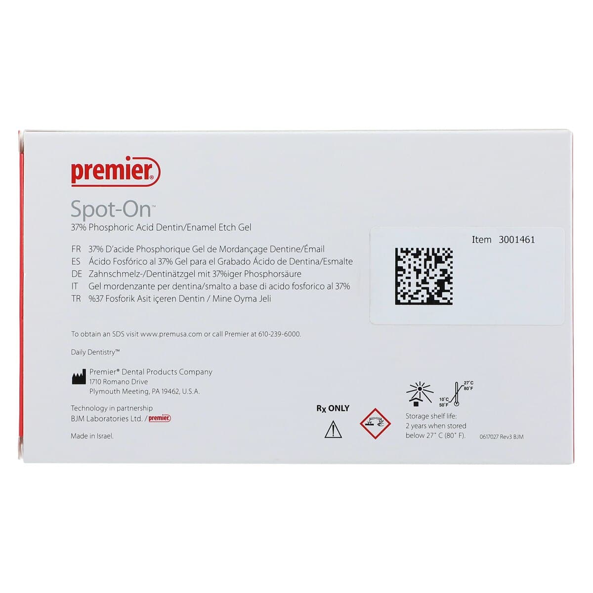 Spot-On Etch 37% Phosphoric Acid Etching Gel, High Viscosity, Intro Kit, 5 x 1.2 ml Syringes + 20 Applicator Tips, 3001461 thumbnail 10