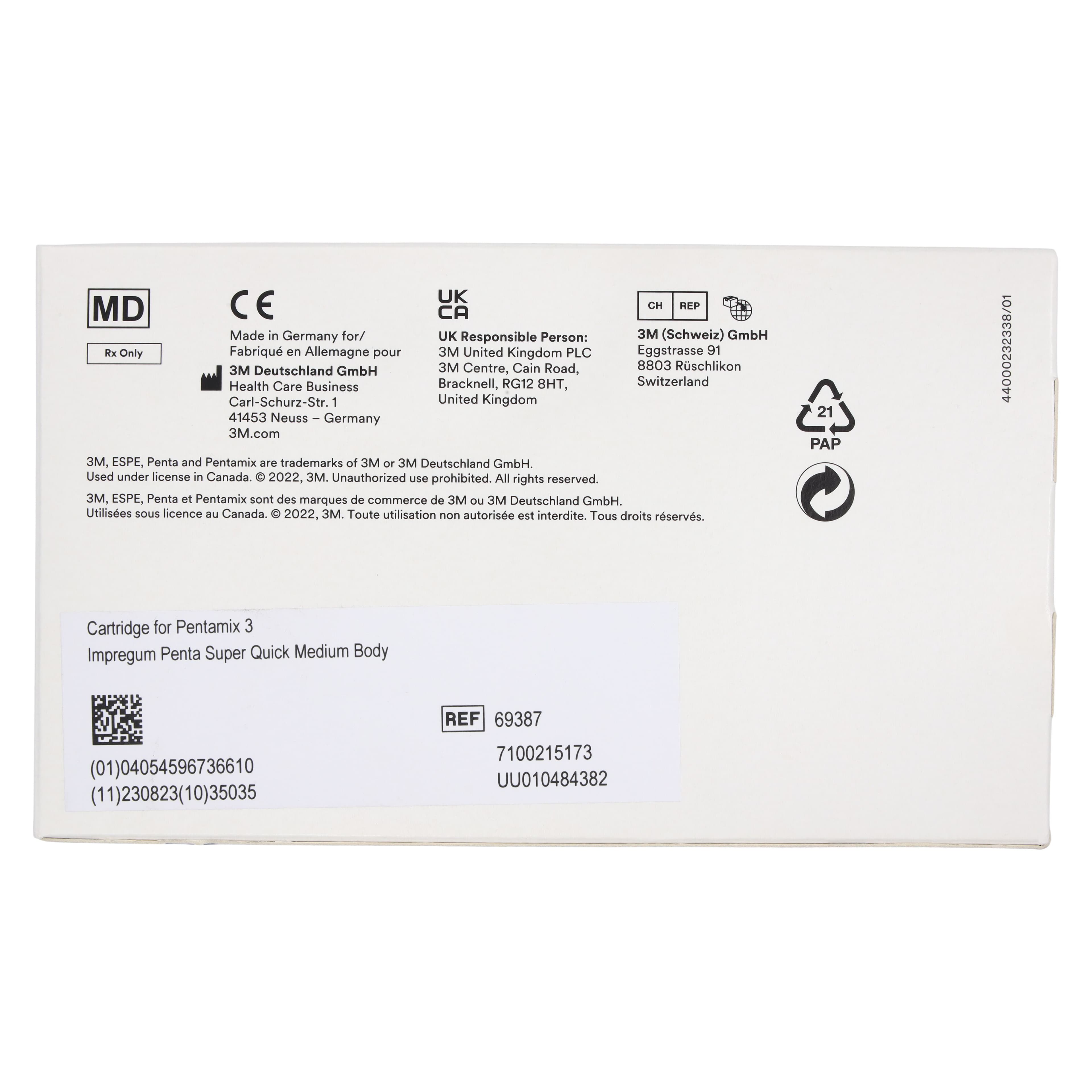 3M Impregum Penta Super Quick Polyether Impression Material, Medium Body, 50 ml Cartridge, 69387 thumbnail 8