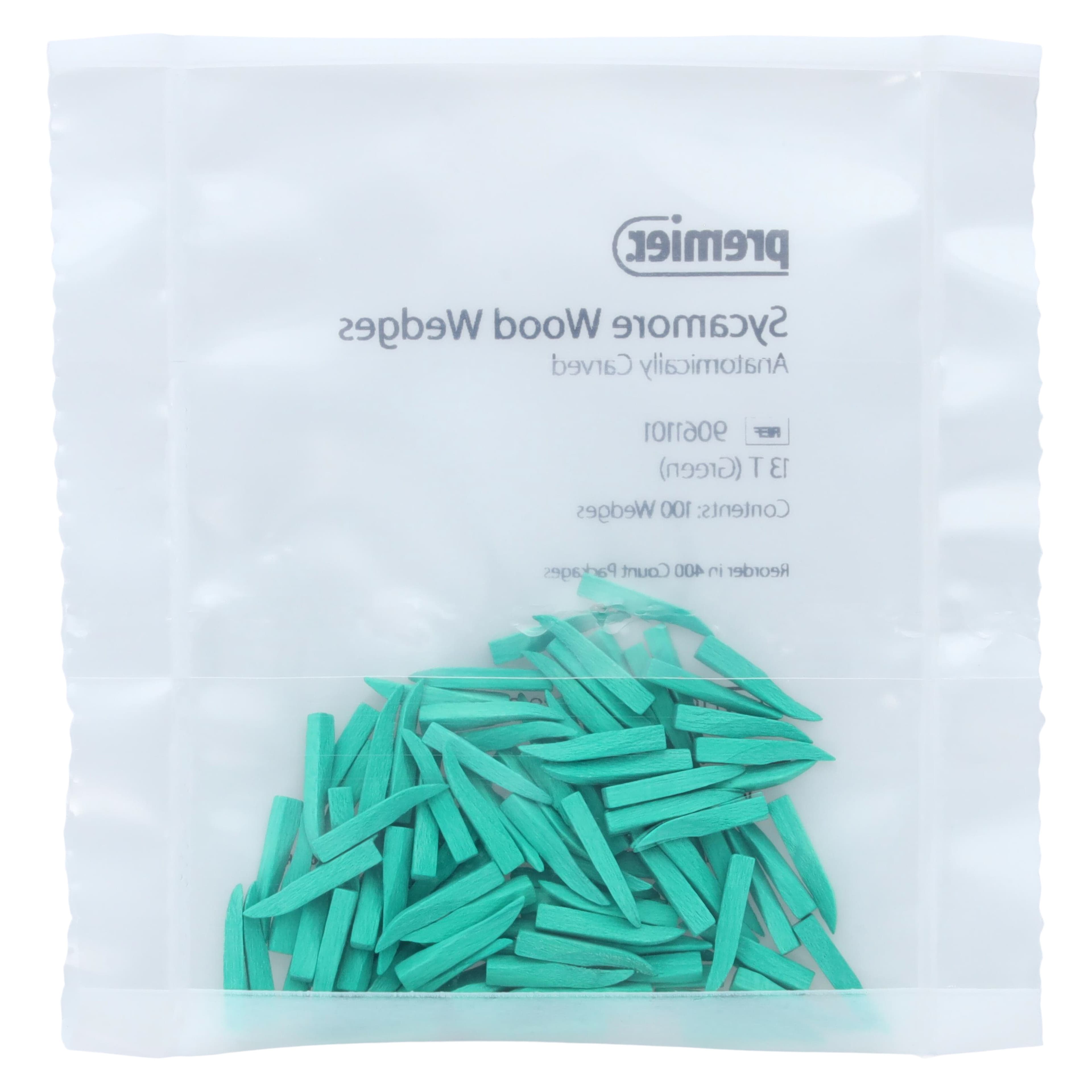 Sycamore Wood Wedges, #13T, Thin, Green, 400/Pk, 9061101 thumbnail 2
