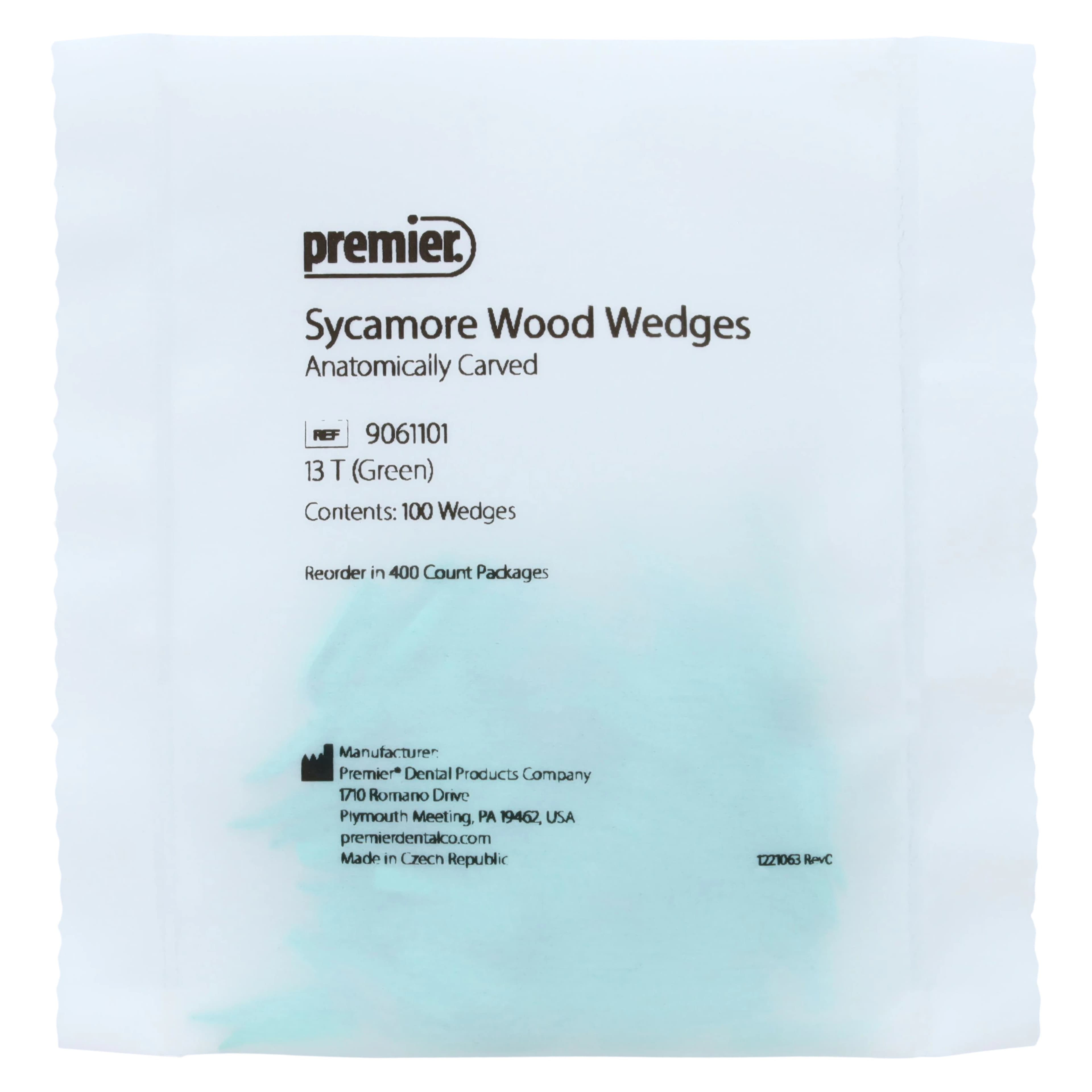 Sycamore Wood Wedges, #13T, Thin, Green, 400/Pk, 9061101 thumbnail 3