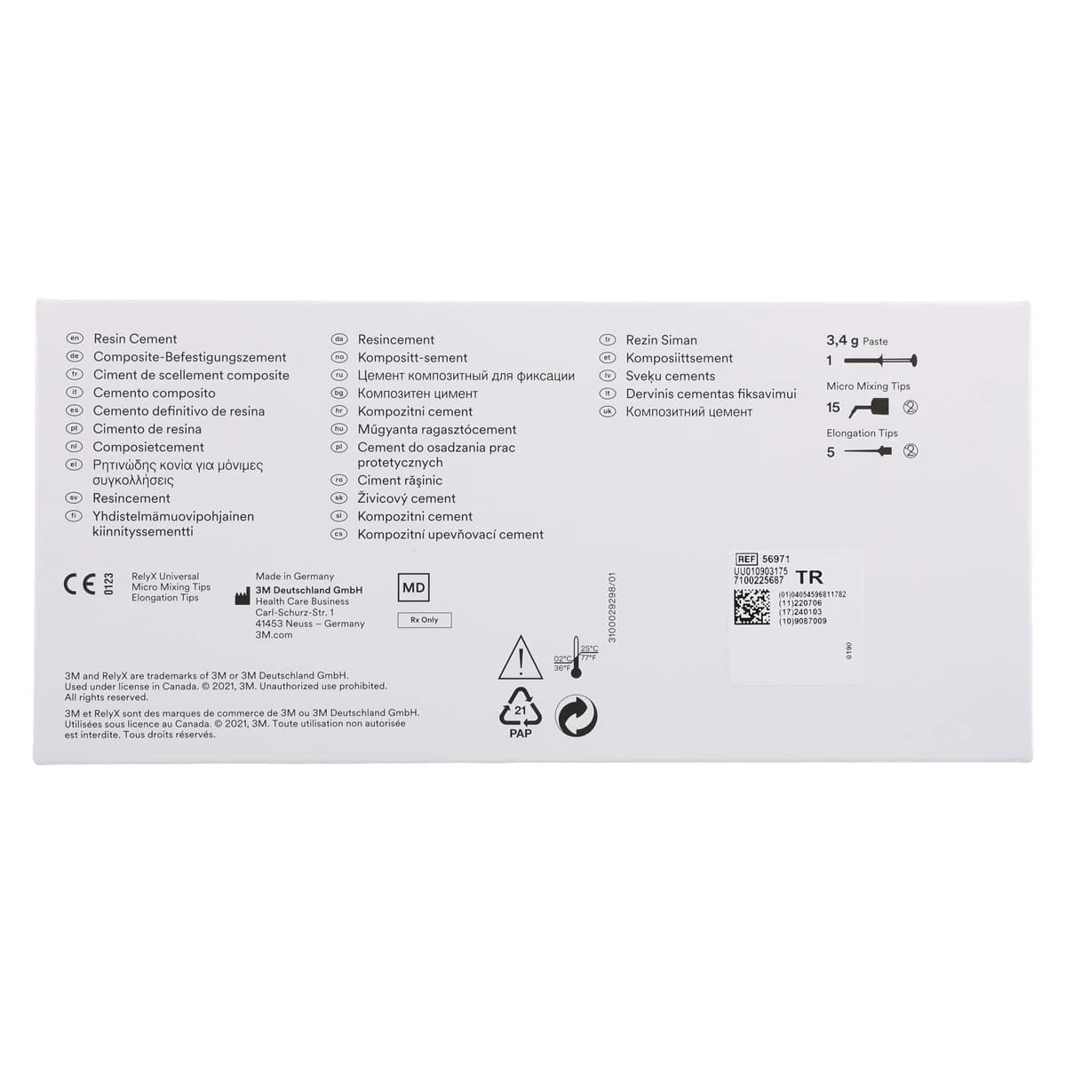 3M RelyX Universal Resin Cement Refill, Translucent, 3.4 g Syringe, 56971 thumbnail 9