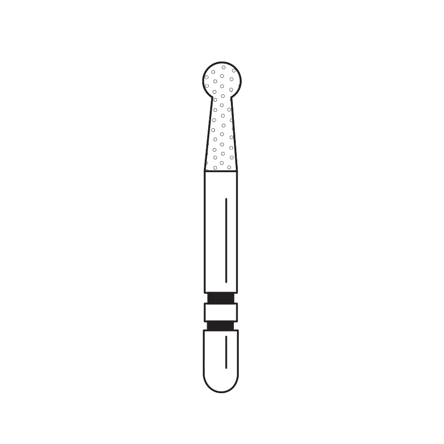 Two Striper TSZtech Diamond Bur, Friction Grip, Round #125NZF, ZF Grit, 1.7 mm, 5/Pk, 2015666 - Two Striper® TSZtech Diamond Bur Friction Grip 125NZF Round Pack of 5 - Image 1
