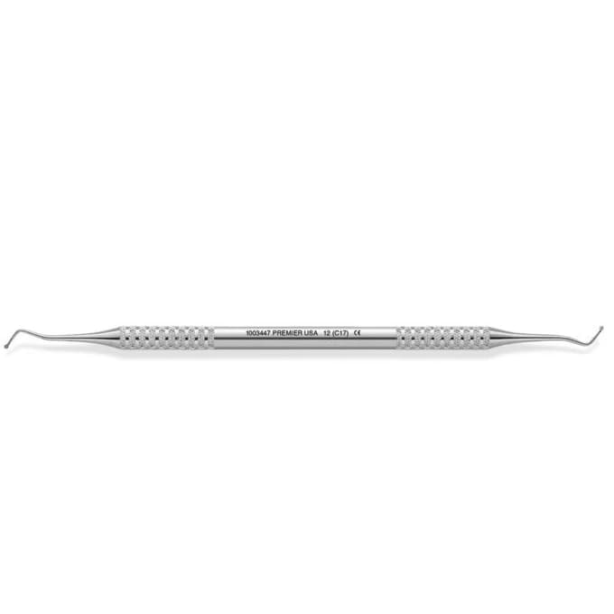 Premier Dental Products Excavator #12 DE TB (C17), Double End, Tactile Balance Handle - Excavator DE TB 12 - Image 1