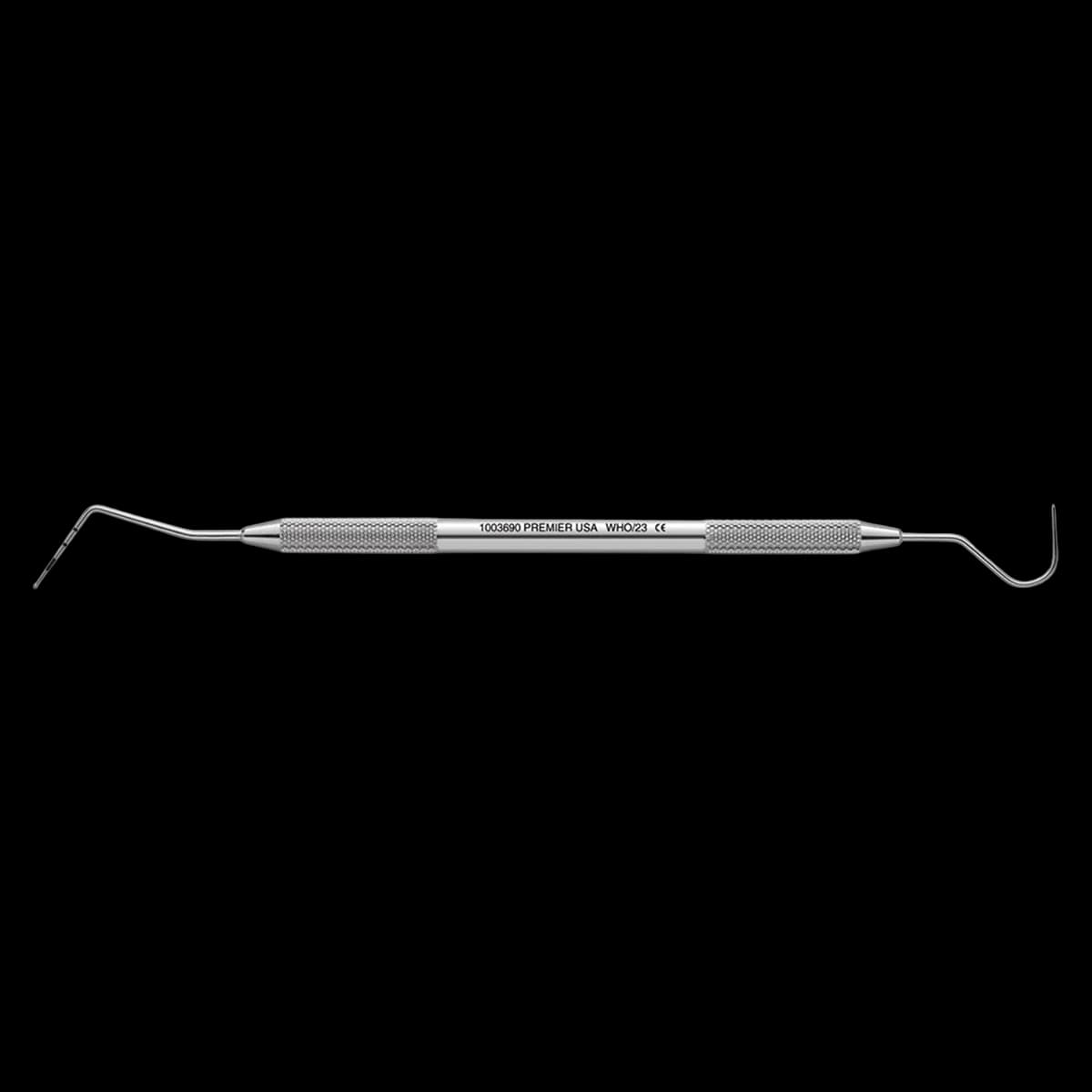 Premier Probex WHO/23 Double-Ended Color-Coded Dental Probe, 3.5-5.5-8.5-11.5 mm Markings, Simple Stem Round Handle, 1003690 - Probex DE WHO/23 - Image 1