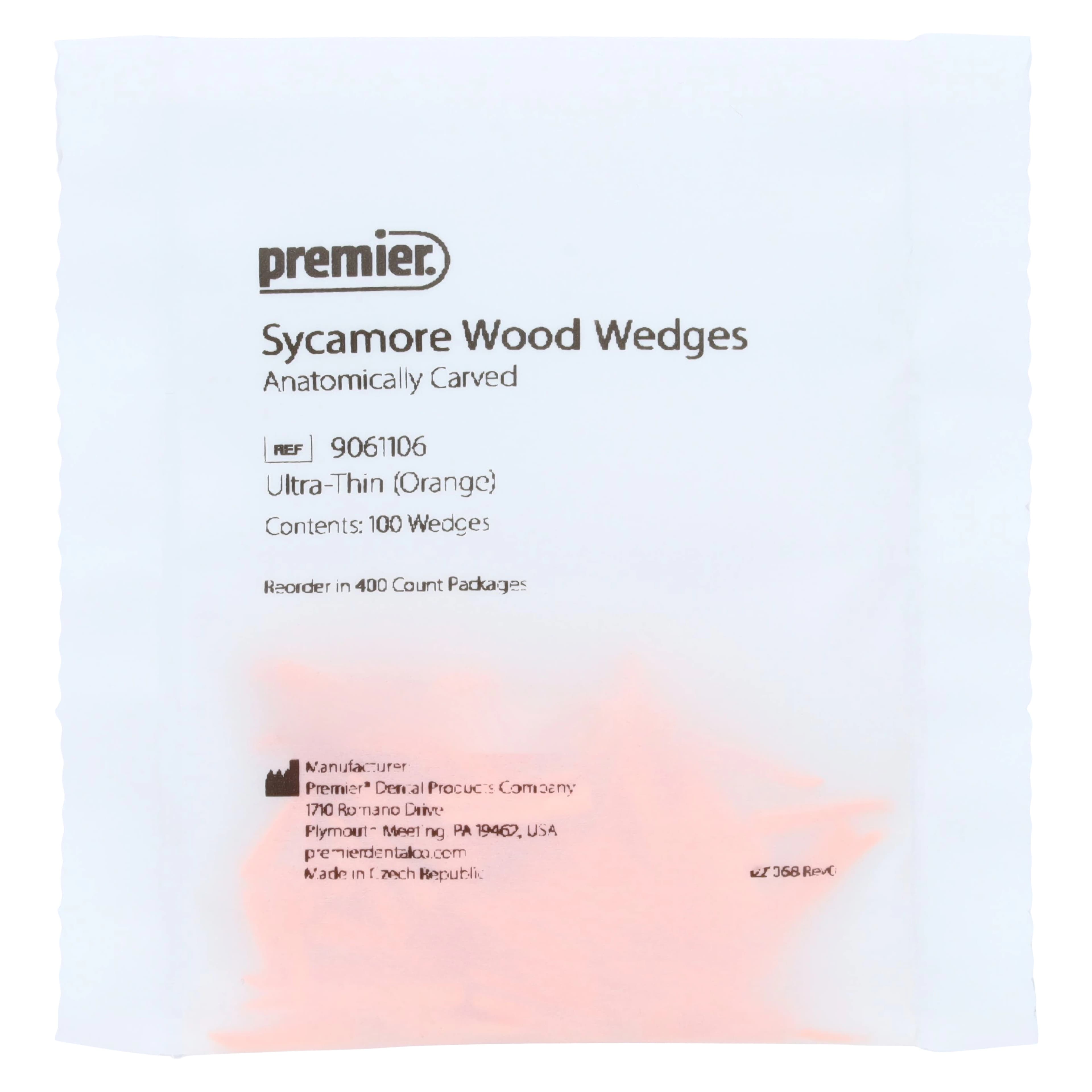 Premier Sycamore Wood Wedges, Ultra-Thin, Orange, 400/Pk, 9061106 thumbnail 4