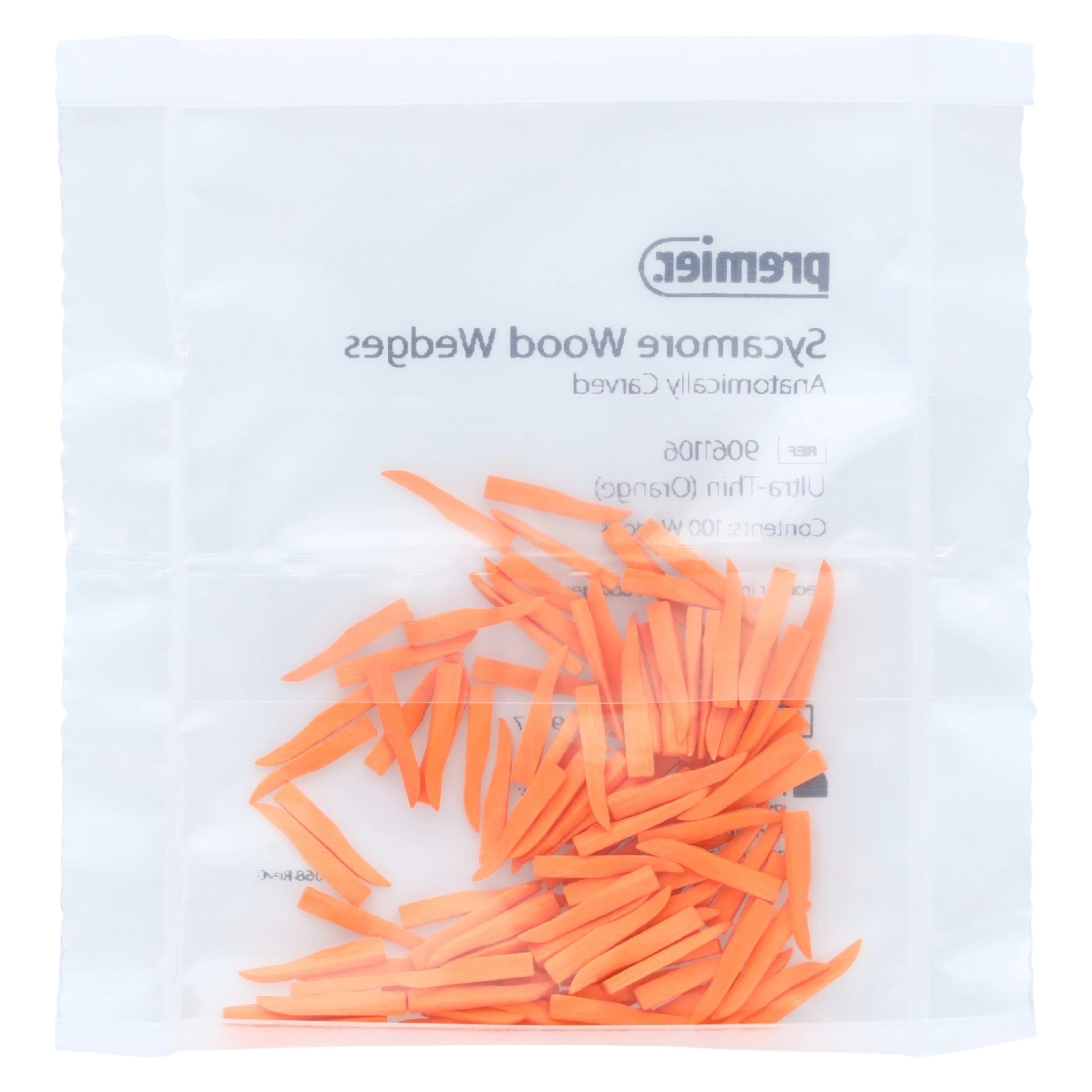 Premier Sycamore Wood Wedges, Ultra-Thin, Orange, 400/Pk, 9061106 thumbnail 5