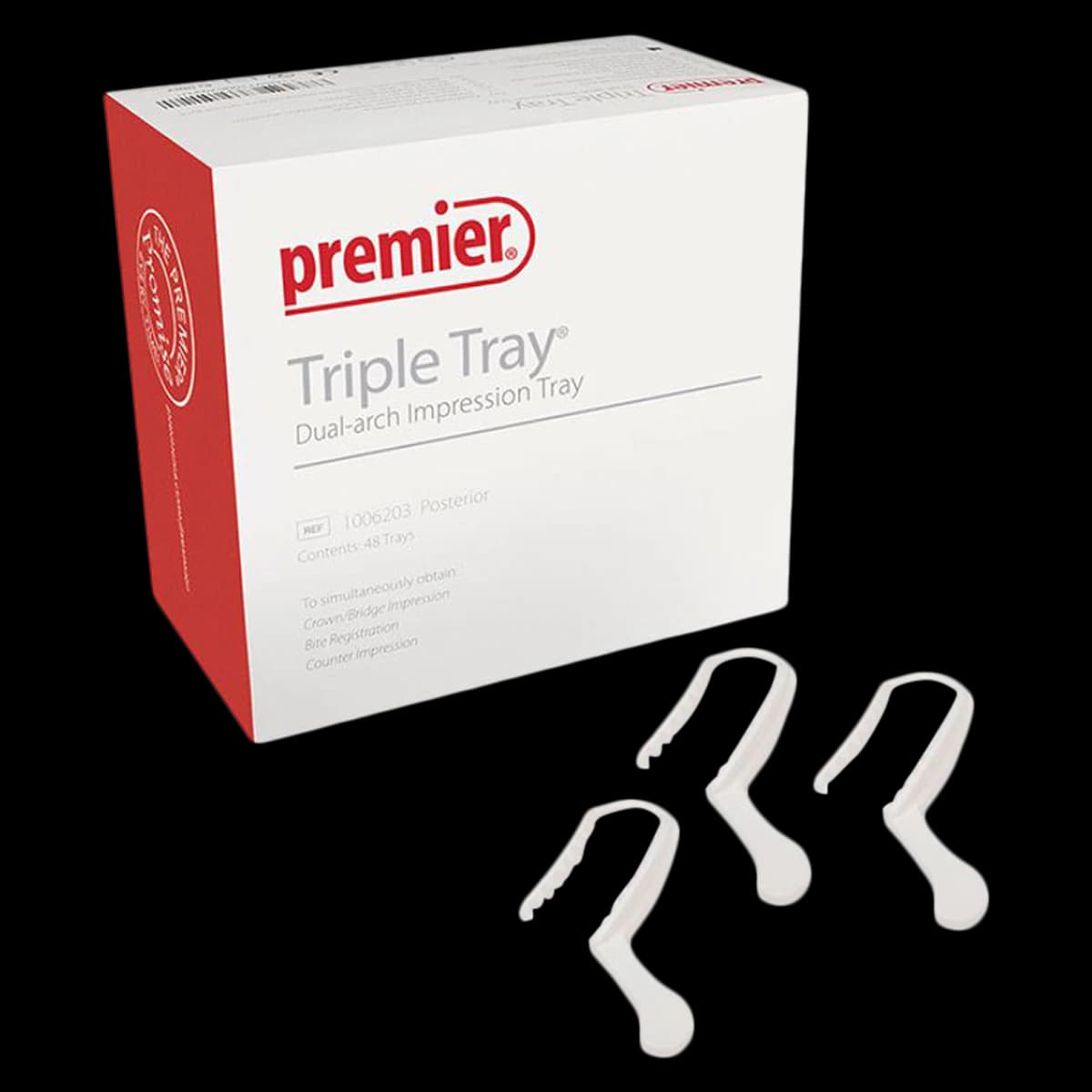 Triple Tray Dual-Arch Impression Trays, Extended Quadrant, 35/Box, 1006253 - Triple Tray Impression Trays, Extended Quadrant, 35/Pk, 1006253 - Image 1