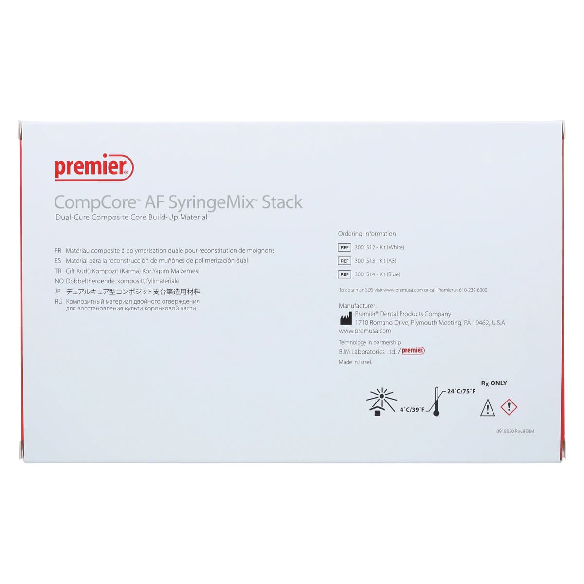 CompCore AF SyringeMix Stack Dual-Cure Core Build-Up Material, White, 2 x 9 g Syringes, 3001512 thumbnail 11