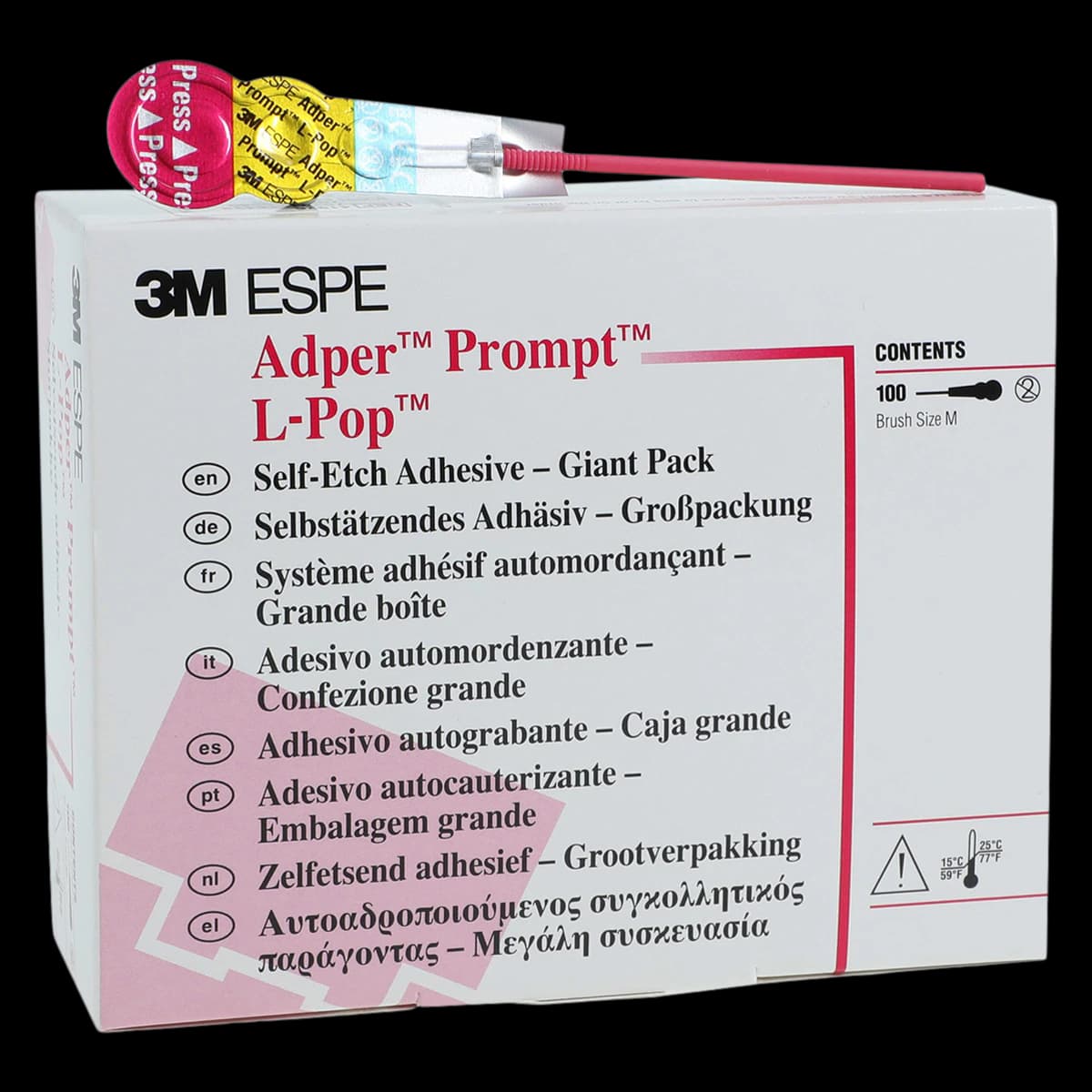 Solventum (3M) Adper Prompt L-Pop Self-Etch Adhesive, Giant Pack, 100 Unit-Dose Applicators, 41926 - Adper Prompt L-Pop Self-Etch Adhesive Giant Pack 100Pk - Image 1