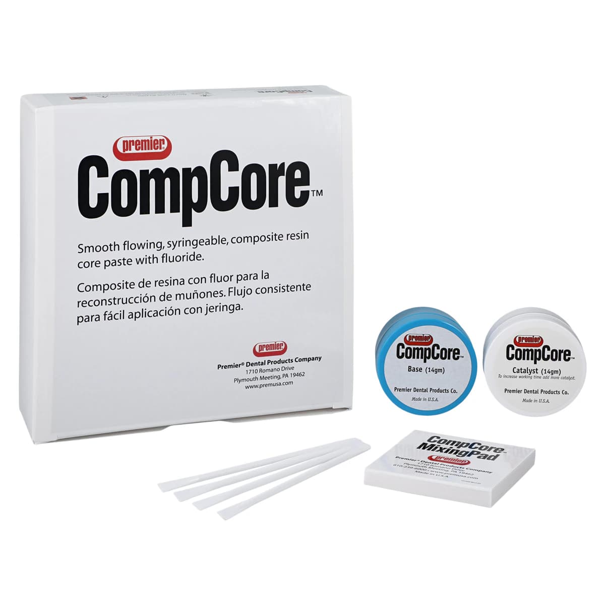 Premier CompCore Composite Core Build-Up Material, Natural Shade, Hand Mix Single Shade Kit, 28 g, 3001405 - CompCore Natural (28GM) - Image 1
