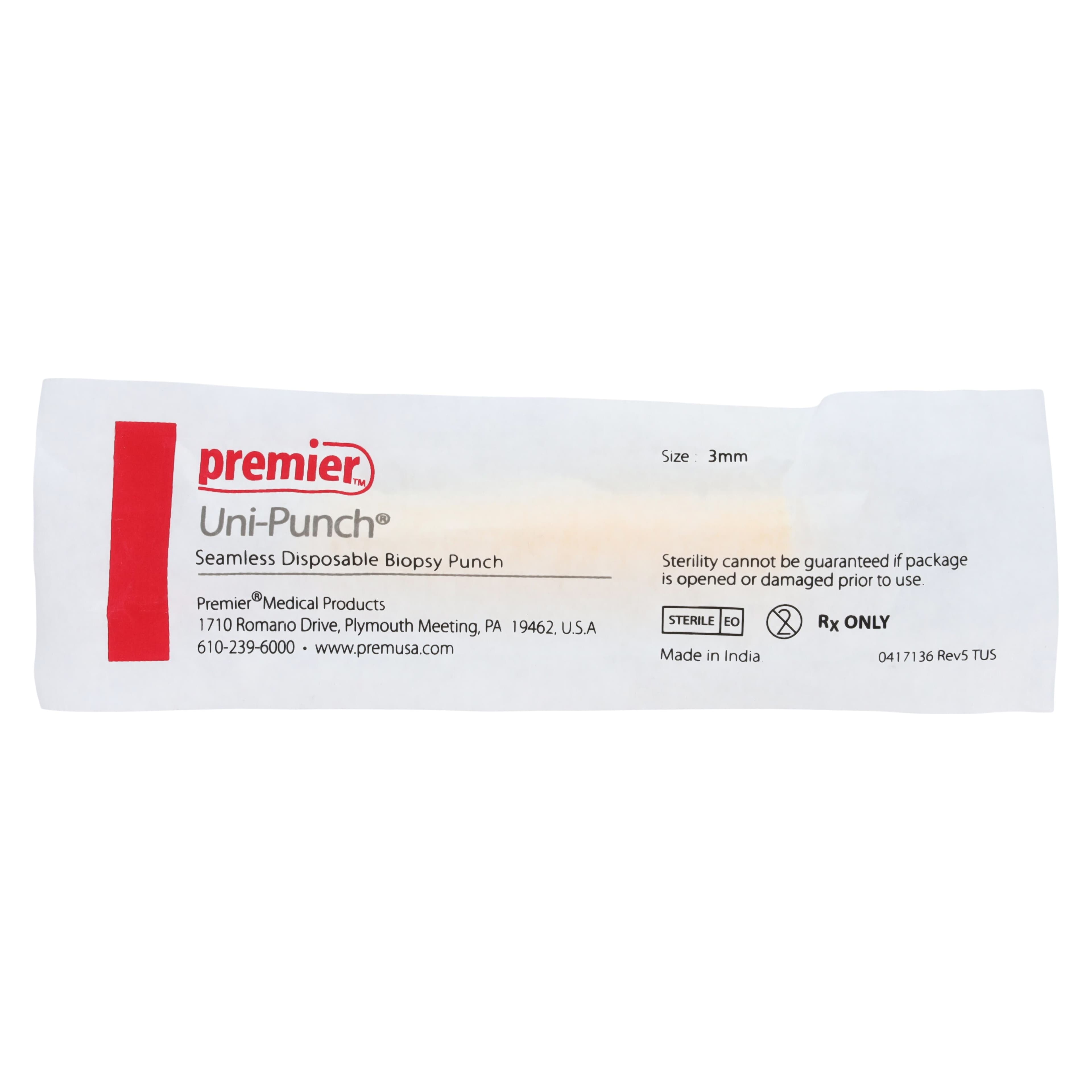 Uni-Punch® Seamless Disposable Biopsy Punch, Assorted Sizes (2mm, 3mm, 3.5mm, 4mm, 5mm), Sterile, 25/Box, 9033525 thumbnail 7