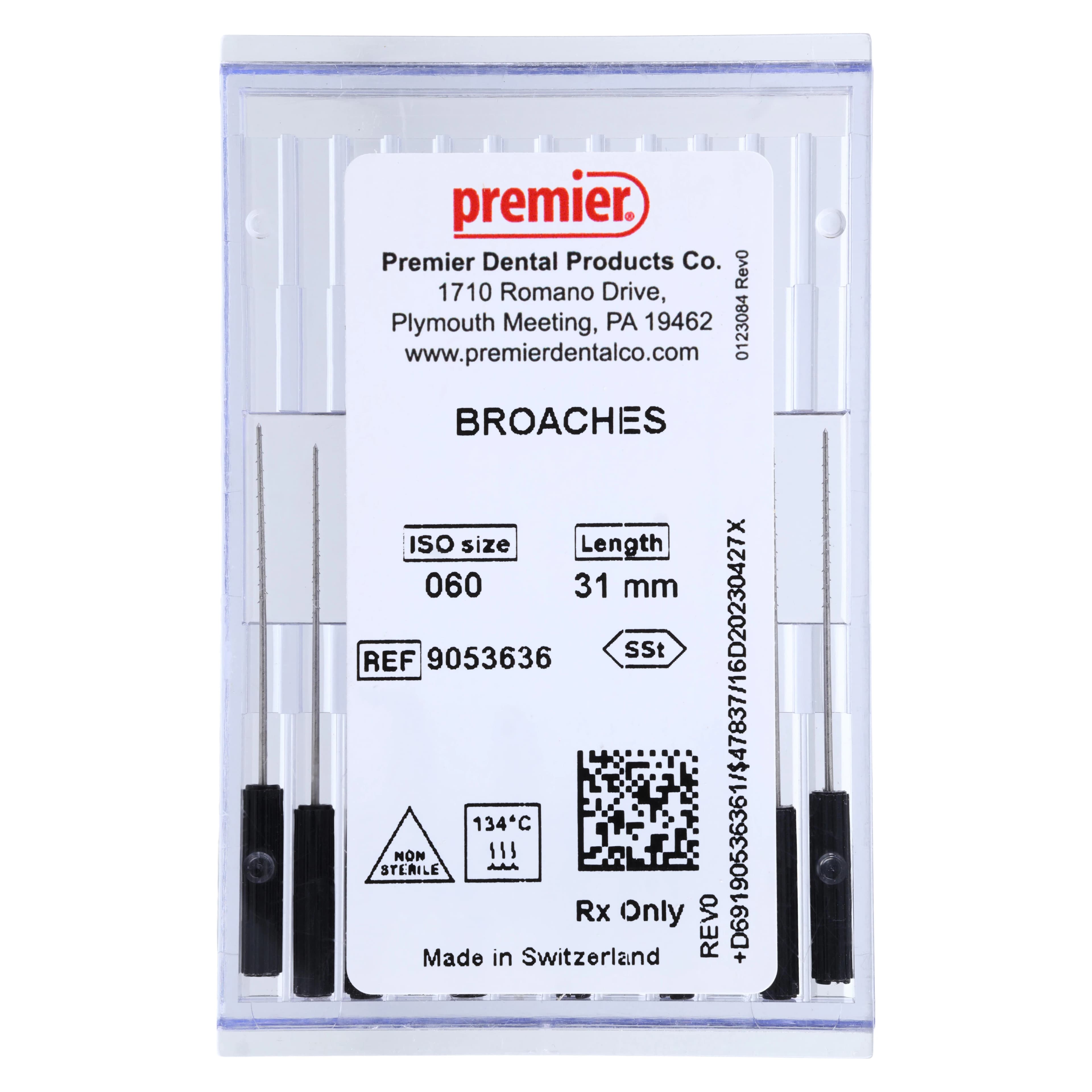Premier Barbed Broaches, Size #60, Black, Stainless Steel, Color-Coded Plastic Handle, 144/Box, 9053636 thumbnail 4