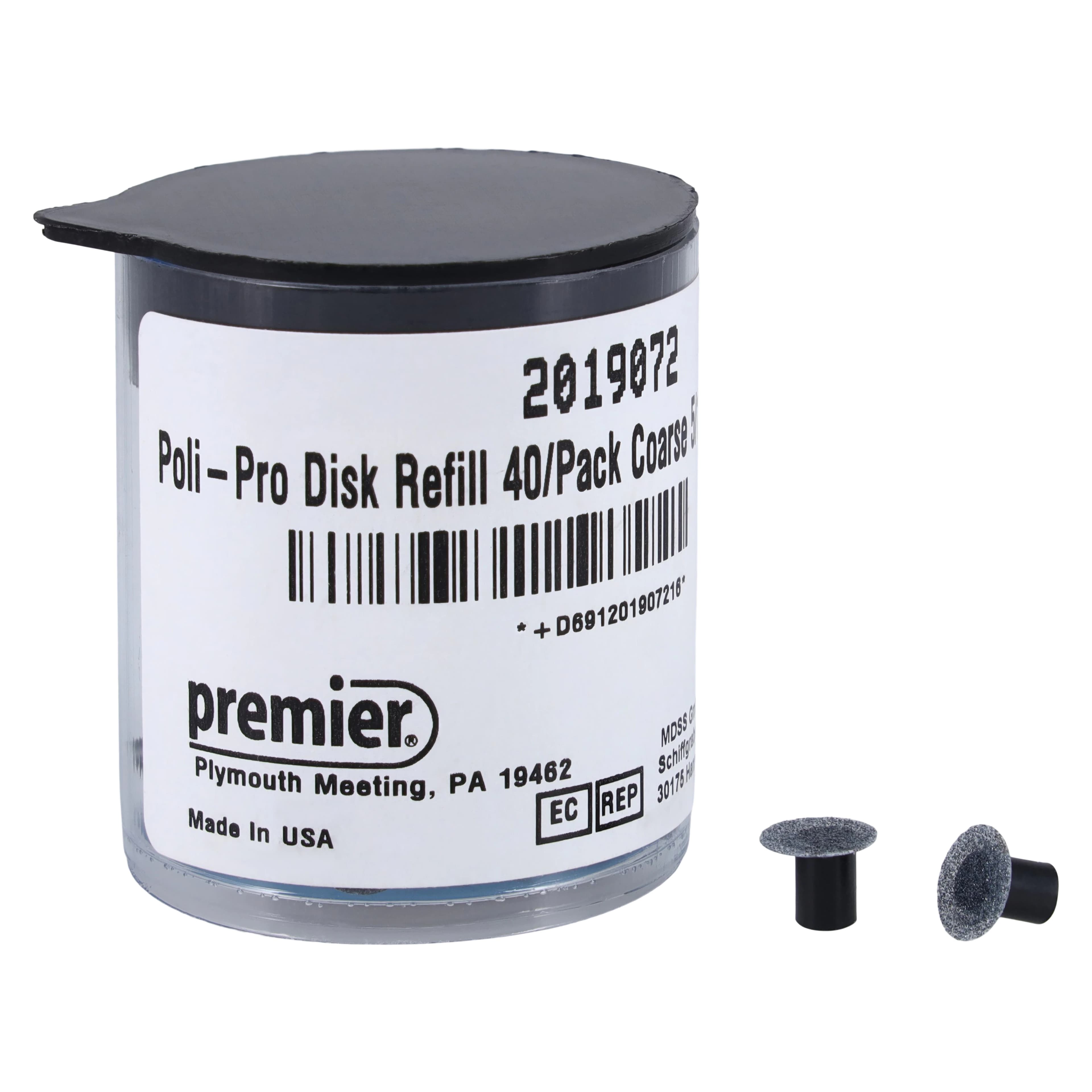 Poli-Pro Disc Composite Polishers, Refill, 5/16", Coarse, Grit Up, Black, 40/Pk, 2019072 - Poli-Pro Disc Composite Polishers, Refill, 5/16", Coarse, Grit Up, Black, 40/Pk - Image 1