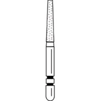 Two Striper® Diamond Bur, FG, Very Fine, Yellow, Flat-End Taper, #702.8VF, 1.4 mm Major/0.9 mm Minor Diameter, 8.0 mm Length, 5/Pkg, 2015403 - Two Striper® Diamond Burs – FG, Very Fine, Yellow, Cone, 5/Pkg - Taper Flat End, # 702, 1.4 mm Major/0.9 mm Minor Diameter, 8.0 mm Length - Image 1